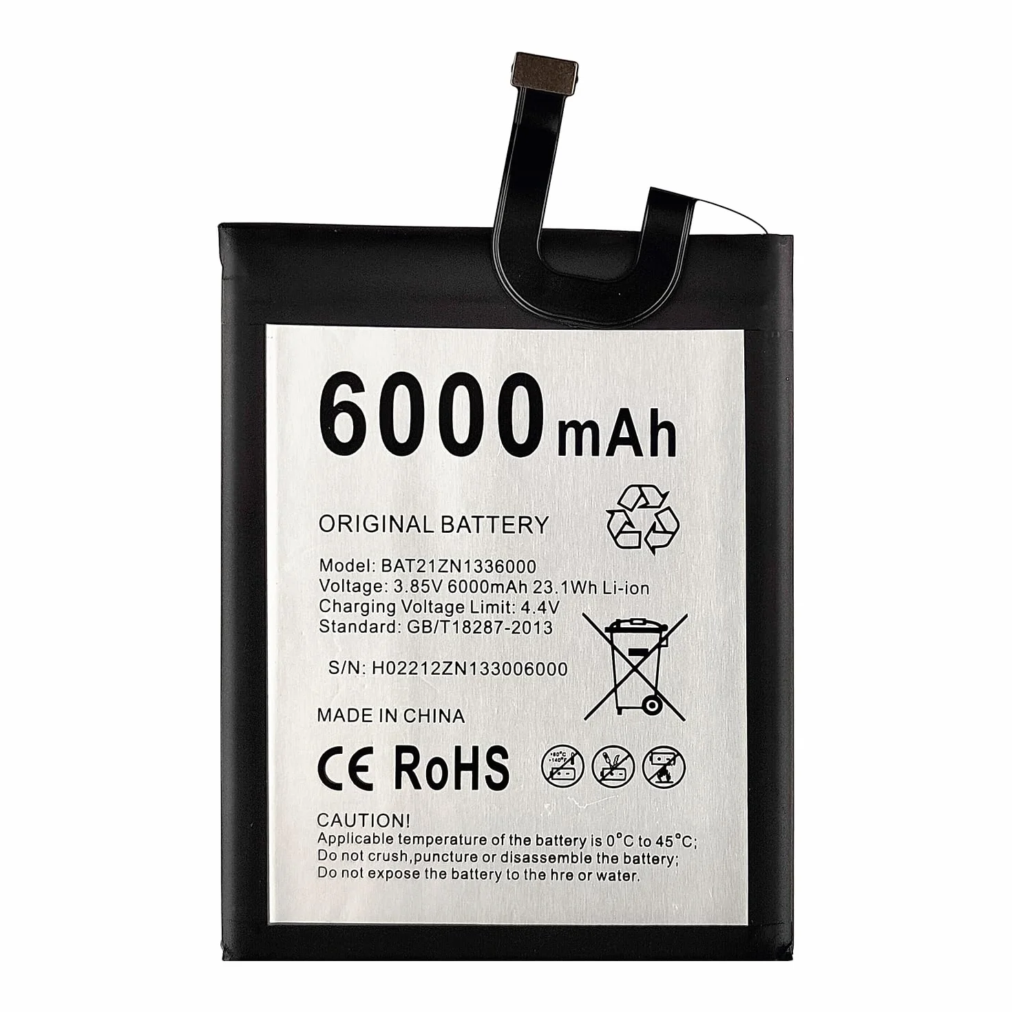 Nowa bateria zamienna BAT21ZN1336000 kompatybilna z akumulatorem Doogee S98 6000 mAh z zestawem narzędzi naprawczych