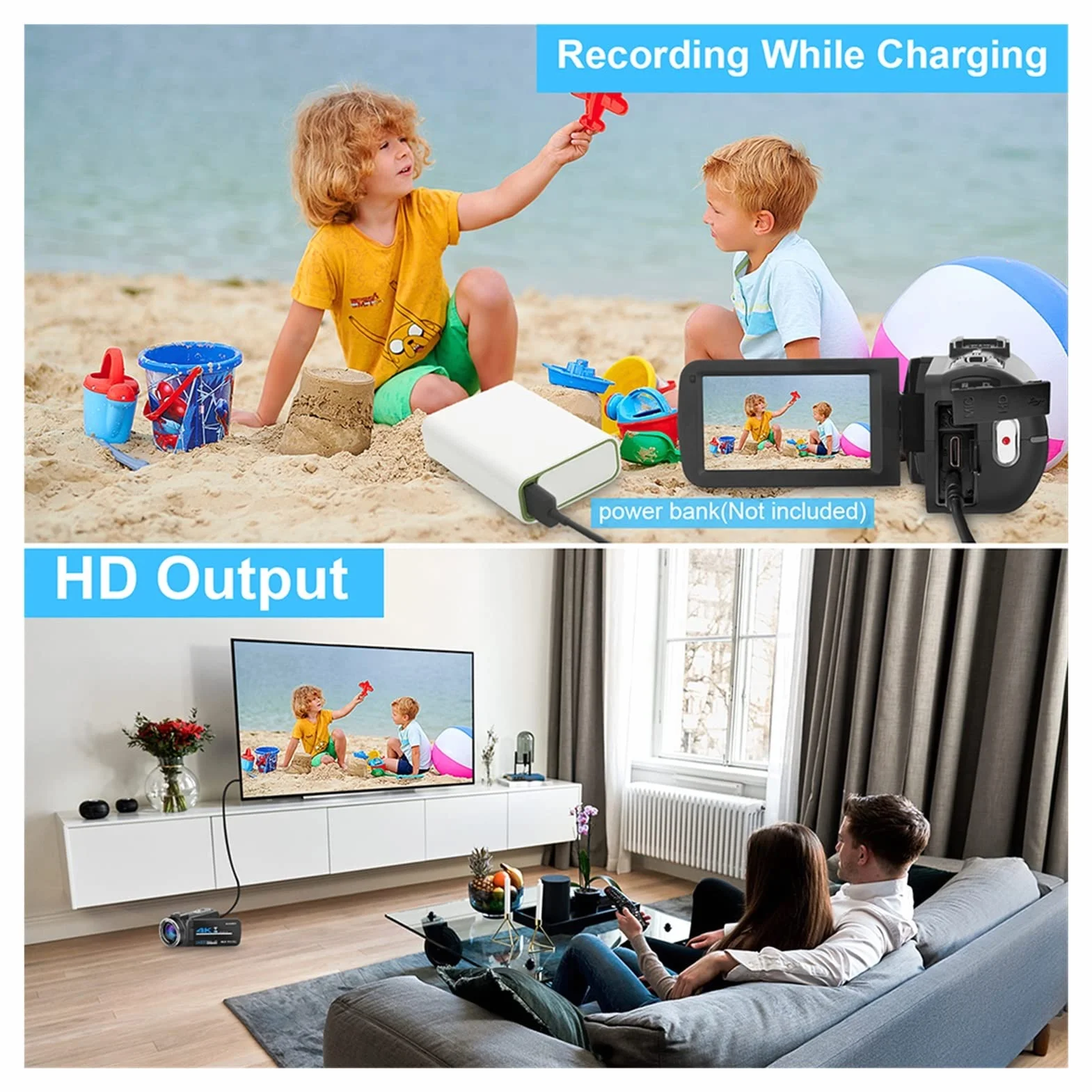 Kamera Wideo, Cyfrowy zoom Vlogging Camera 4K WiFi Night Vision 5 6mp. Wbudowany lekki ekran dotykowy do transmisji na żywo(Standard,K1 Gray Camera kit 2)