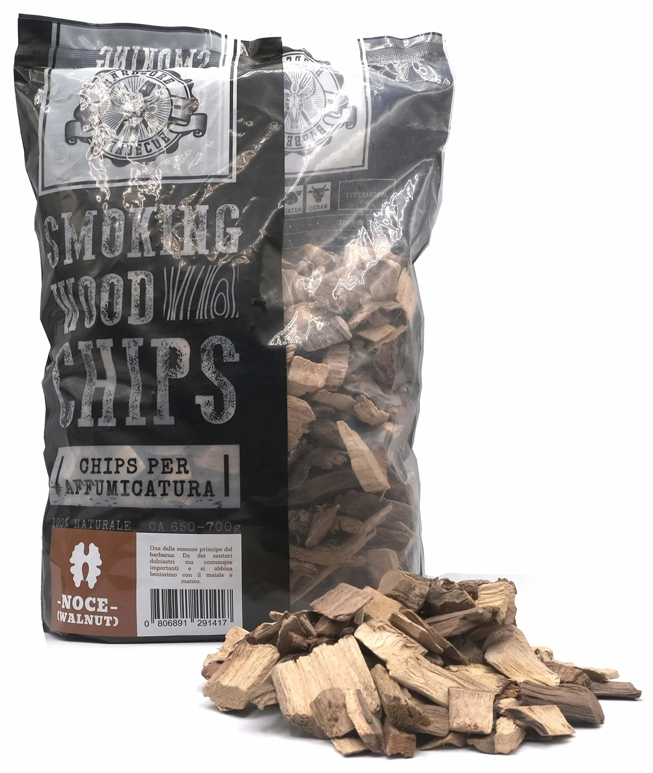 BBQ Chips Orzech - Walnut - Drewno do wędzenia Hardcore Grill - kawałki drewna do palenia w smaku Hickory- Około 500-700 gr