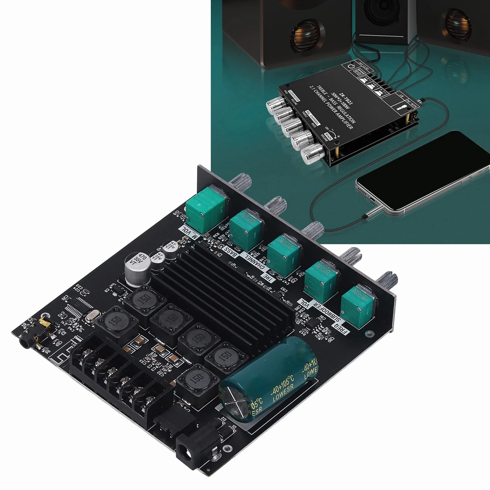 Zaawansowana Tablica Wzmacniacza Subwoofera 100W 2.1 Kanał ZK TB21 z łatwą kontrolą i Wysokim Bezpieczeństwem dla Domowych Systemów Audio HIFI