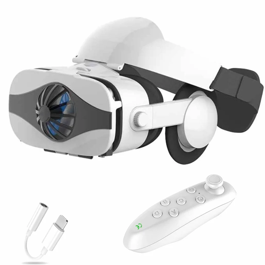 Okulary 3D, Virtual Reality, zestaw słuchawkowy, ochrona oczu, okulary VR do filmów 3D i gier, kontroler Bluetooth do iPhone 13 Pro Max/13 Pro/13/12/11, do Samsung Galaxy S21, Huawei, X. iaomi-Seria nie