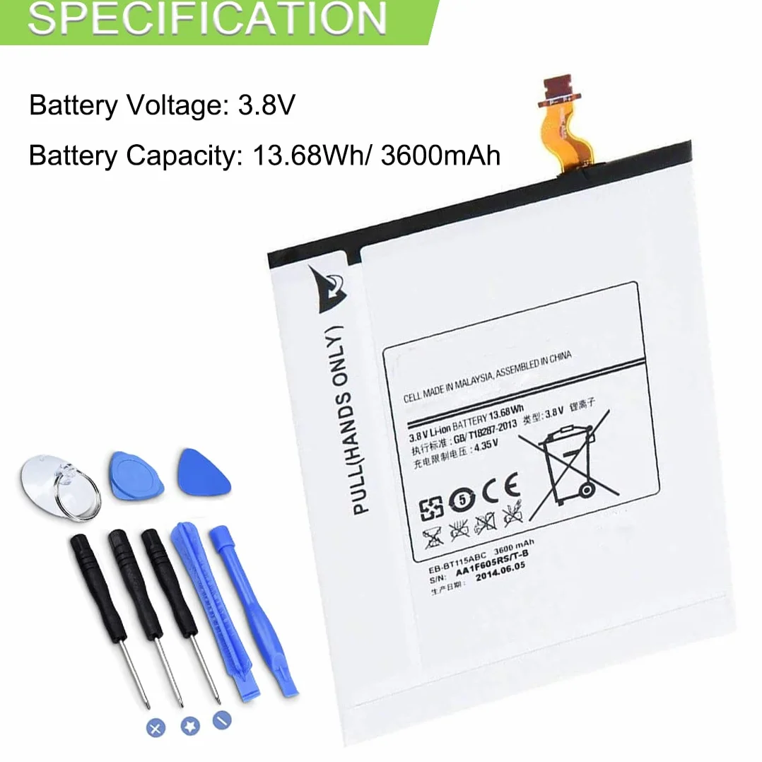 XITAIAN 3.8V 13.68Wh 3600mAh EB-BT111ABE EB-BT116ABE Kompatybilny z Bateria Zamiennik do Samsung Galaxy Tab 3 Lite 7.0 SM-T111 T110 T3600E