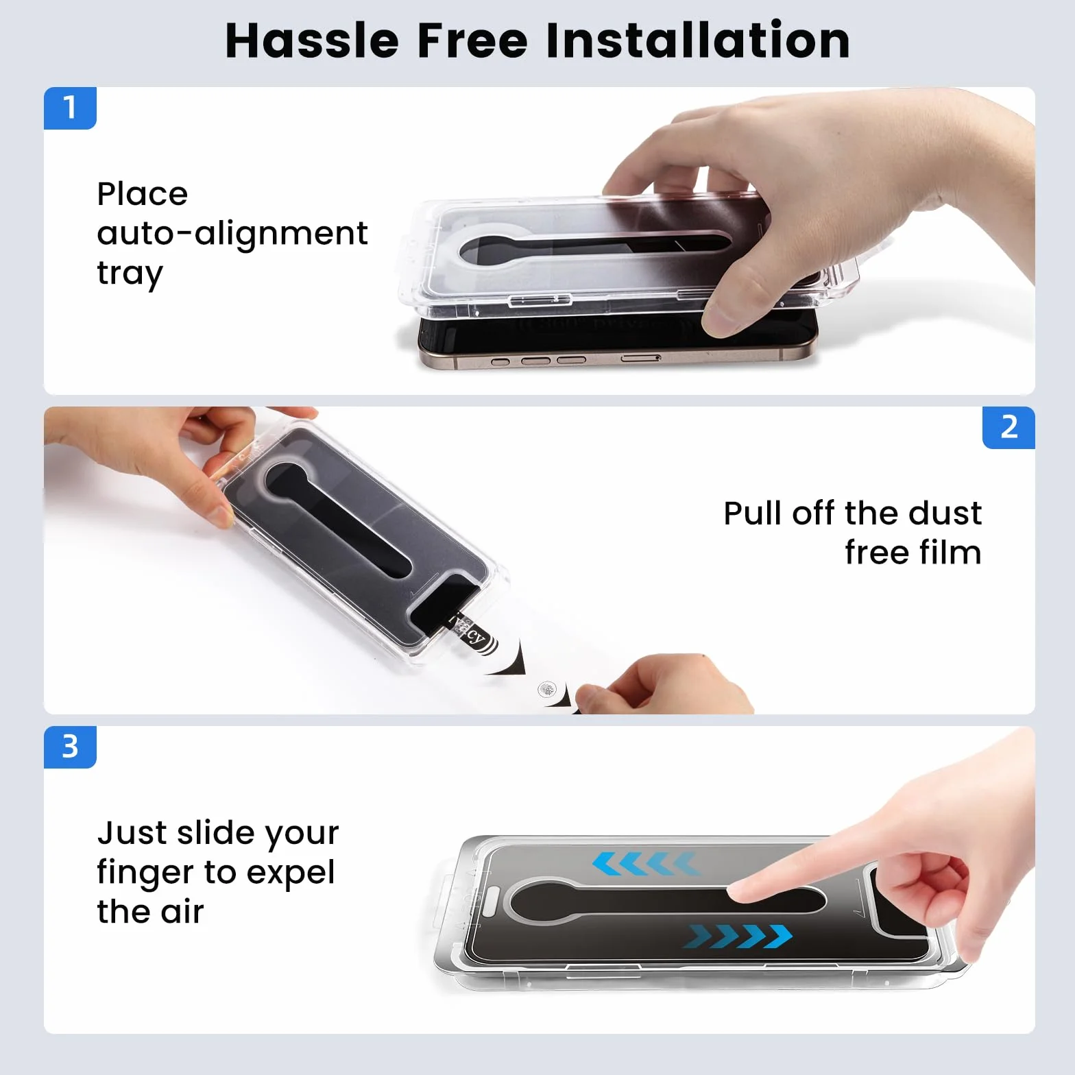 Ochrona ekranu 360 do iPhone'a 16 Pro Max, 2 sztuki, automatyczne wyrównanie bez kurzu, pełna osłona, łatwa instalacja, 4-kierunkowe szkło hartowane dla Apple 16 Pro Max, 2 sztuki