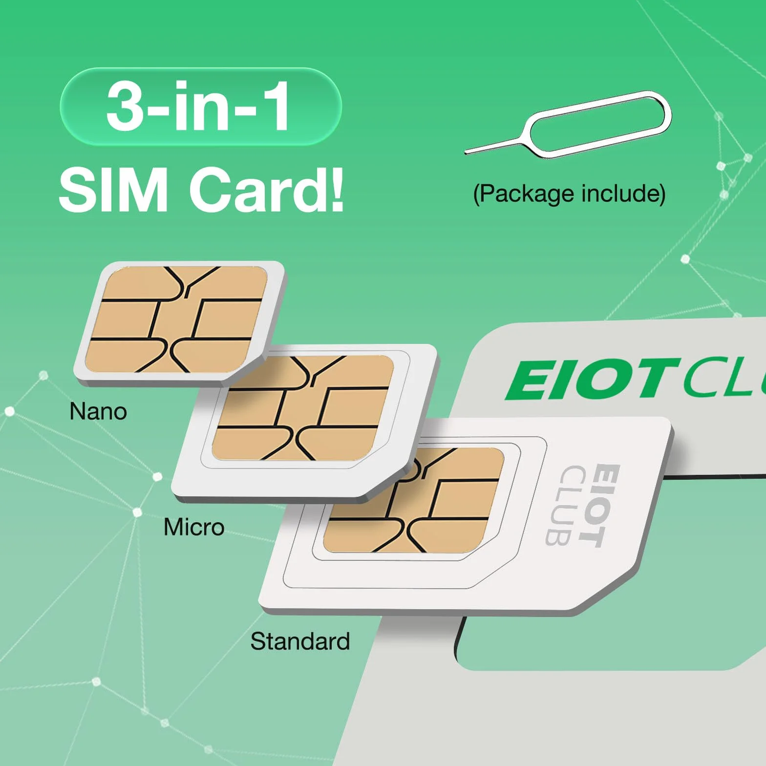 EIOTCLUB Globalna podróżna karta SIM, 2 GB danych, 30 dni, do 38 krajów w Europie, USA, Kanadzie, Meksyku, możliwość ponownego ładowania, bez numeru telefonu, Plug and Play