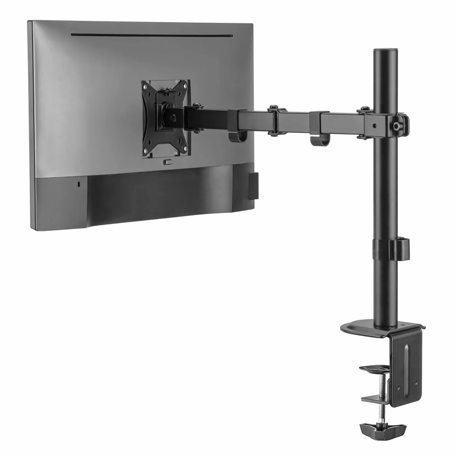 Uchwyt biurkowy do monitora LCD Maclean, 17-32", 9kg, VESA 75x75 oraz 100x100 podwójne ramię, MC-753N