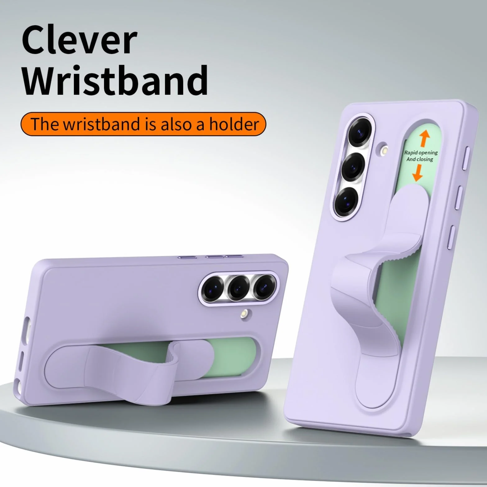 Etui na telefon komórkowy Galaxy S24 + 3 przyciski Smart NFC + stojak na bransoletkę + metalowy aparat, Slim Stand ing Grip Case do Samsung Galaxy S24 (5)