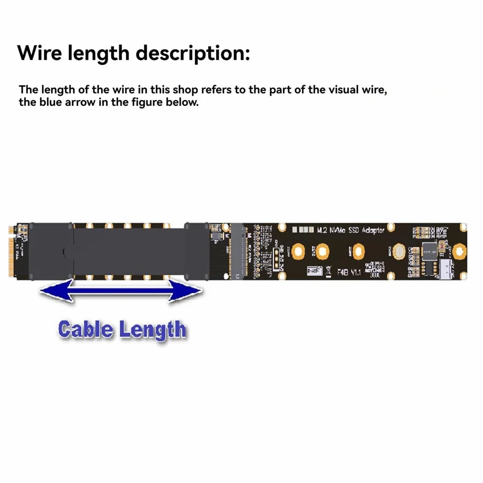 M.2 NVMe M SSD kabel przedłużający PCIe 5.0 X4 Gen5 128 G/Bps, przedłużacz FFC, bardzo miękki, o niskiej luźności, 50 cm