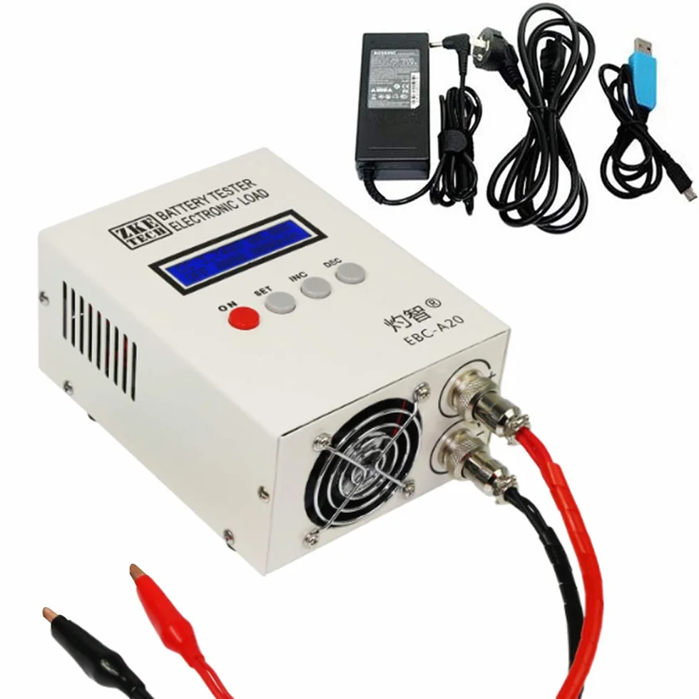Tester pojemności akumulatora litowo-jonowego 20A analizator baterii elektronicznej 0-30 V 85 W, kontroler ładowarki EBC-A20, tester baterii litowo-jonowych LCD USB, sprzęt do testowania samochodów