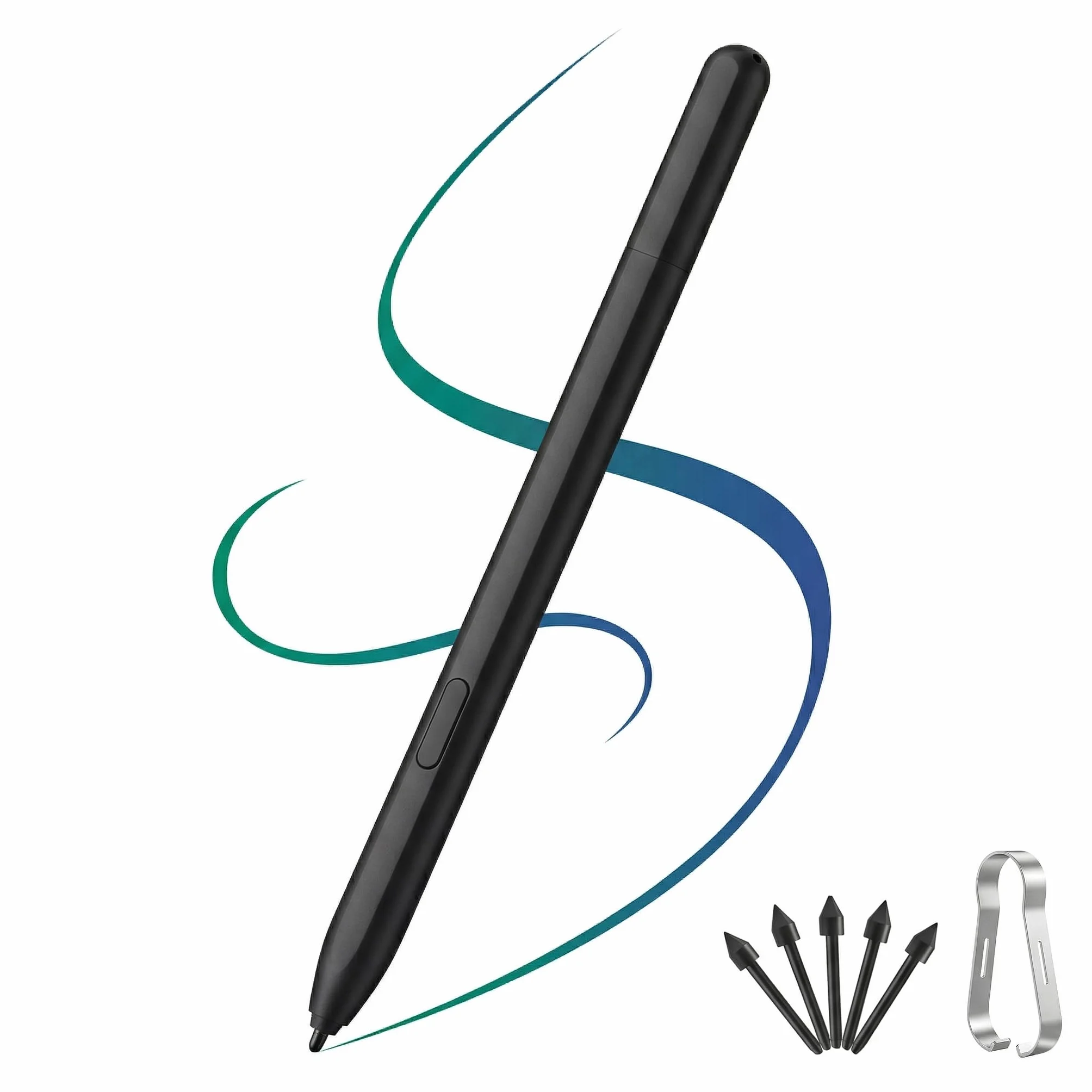 Magnetyczny rysik EMR kompatybilny z Remarkable 1/2, Kindle Scribe i Samsung, zapasowy długopis cyfrowy z gumką, 4096 poziomów nacisku, wsparcie nachylenia, odrzucanie dłoni, 5 szt. stalówek