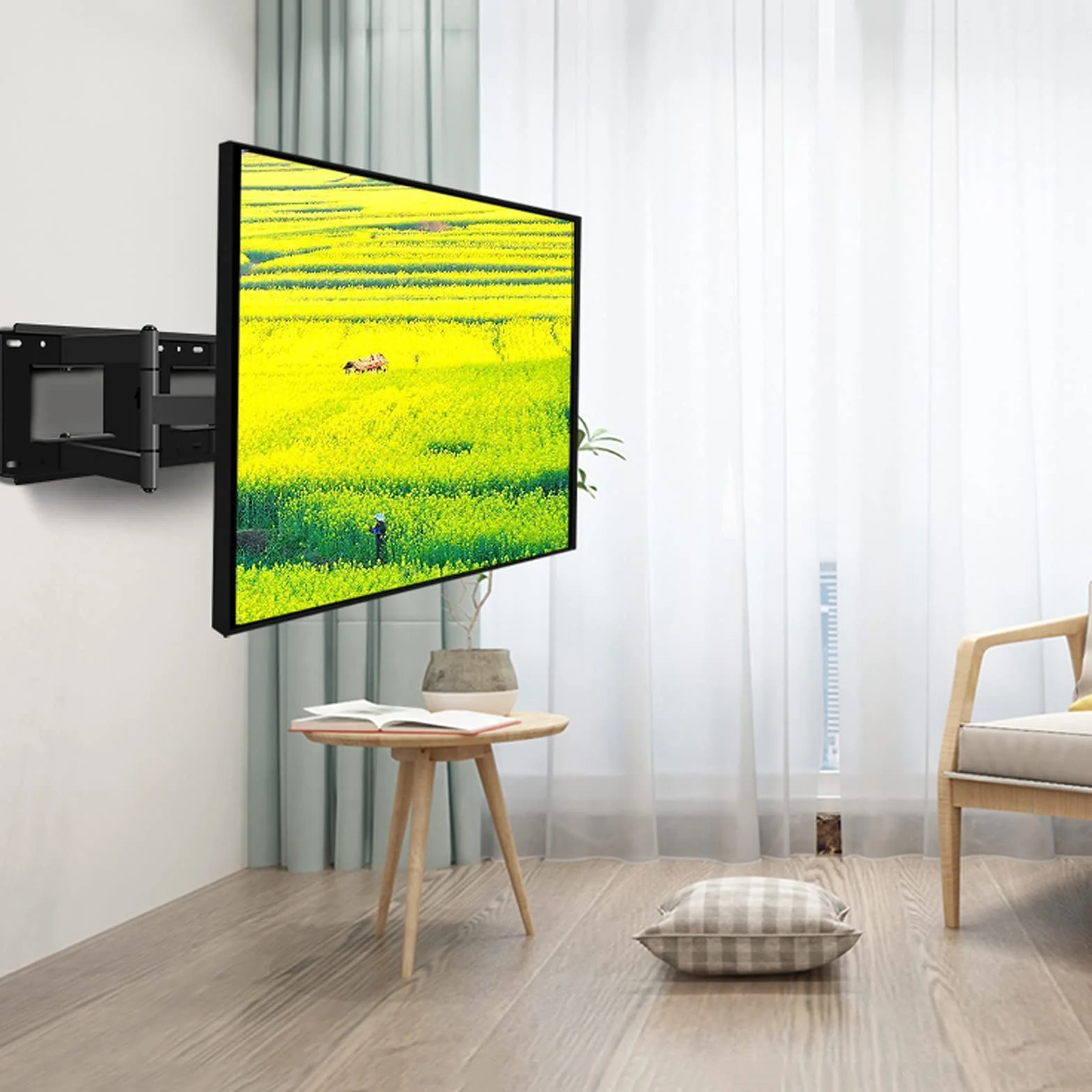 Podstawa telewizora Uniwersalny uchwyt teleskopowy do telewizora Sześcioramienny, obrotowy, uchylny uchwyt do telewizora Wytrzymały uchwyt ścienny do telewizora do większości telewizorów z płaskim