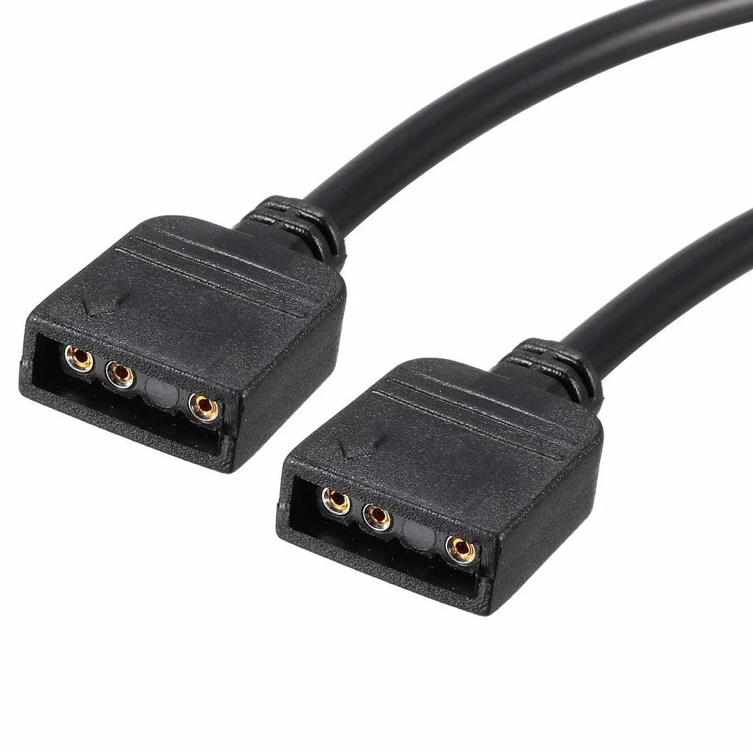 sourcing map 2 szt. RGB bocznik kabel gniazdo do gniazda 3-pinowe przedłużenie przyłącze 50 cm długości