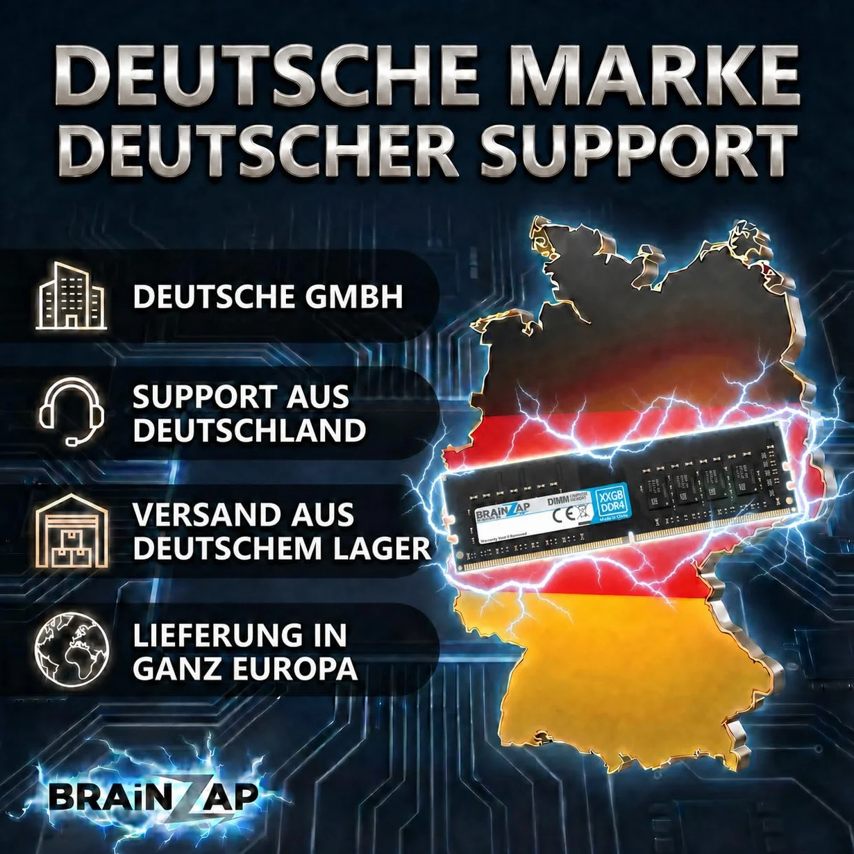 BRAINZAP 16 GB (2X 8 GB) DDR4 RAM DIMM PC4-2133P-UC0-10 1Rx8 2133 MHz 1.2V CL15 komputer stacjonarny pamięć bez buforowania ECC