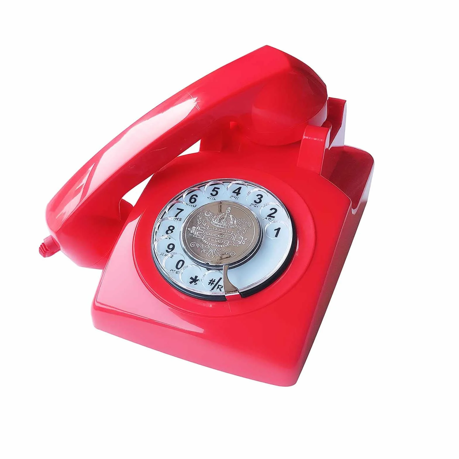 Telefon przewodowy w stylu retro, telefon starym, wielofunkcyjne plastikowe telefony stacjonarne vintage dla domowego biura