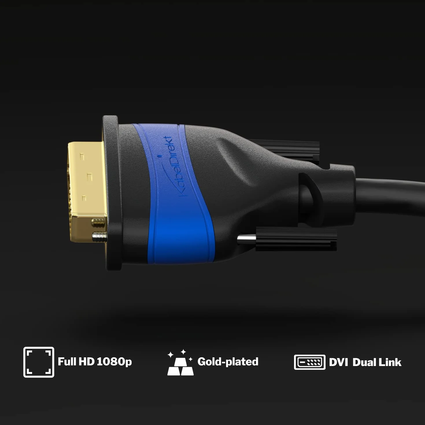 KabelDirekt Przewód DUAL LINK DVI 2m DVI-D 24+1 1080p Full HD 3D TOP Series