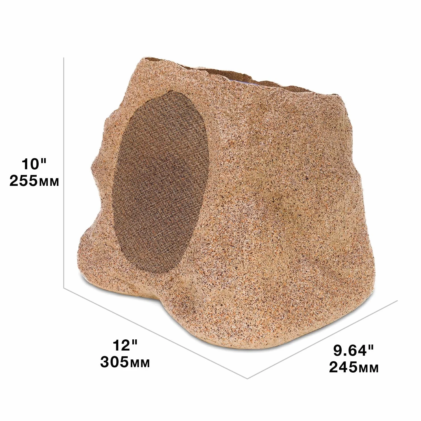 Victrola Rock Speaker Connect – bezprzewodowy głośnik zewnętrzny Bluetooth 5.3, 22 h pracy, ładowanie słoneczne, łączenie do 20 głośników, odporność IP65 (Kamień)