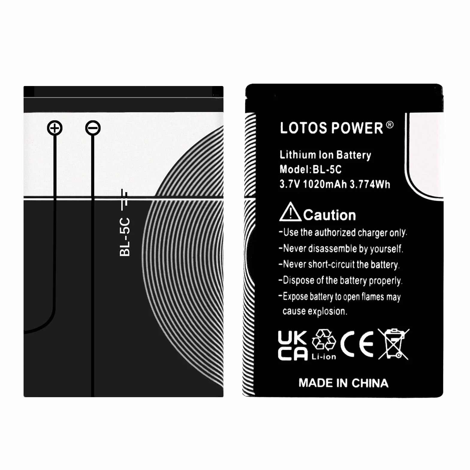 2 szt. bateria 1020 mAh BL-5C/BL5C/BL 5C, do Nokii 6230, 6330, 6263, 6267, 6270, 6555, 6600, 6630, 6670, 6680, 6681, 6682, 6820