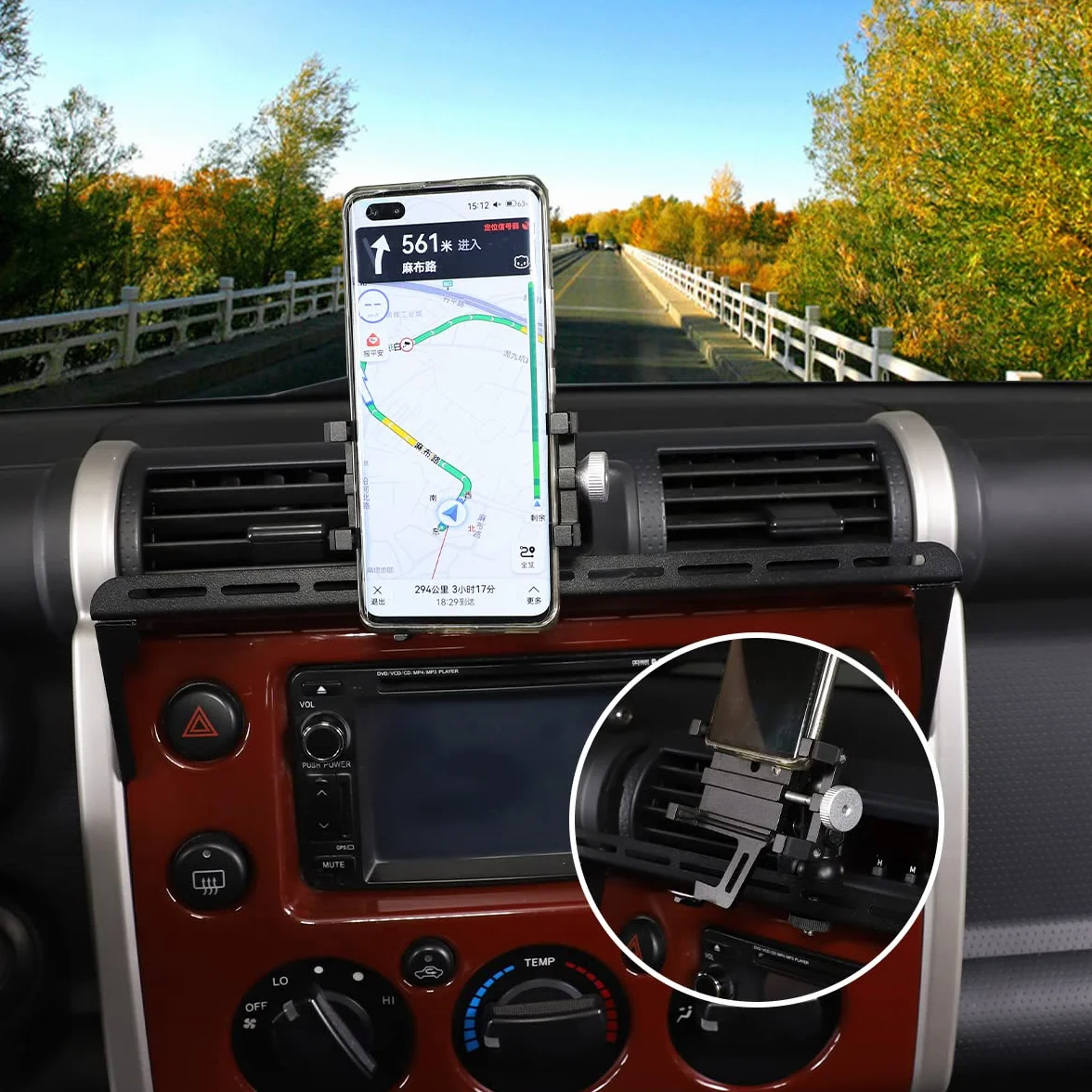 Pasuje do Toyota FJ Cruiser 2007-2021, wielofunkcyjny samochodowy uchwyt na telefon, deska rozdzielcza, uchwyt na telefon komórkowy, do samochodu, deski rozdzielczej, stojak na telefon komórkowy, uchwyt na deskę rozdzielczą, stojak na telefon komórkowy
