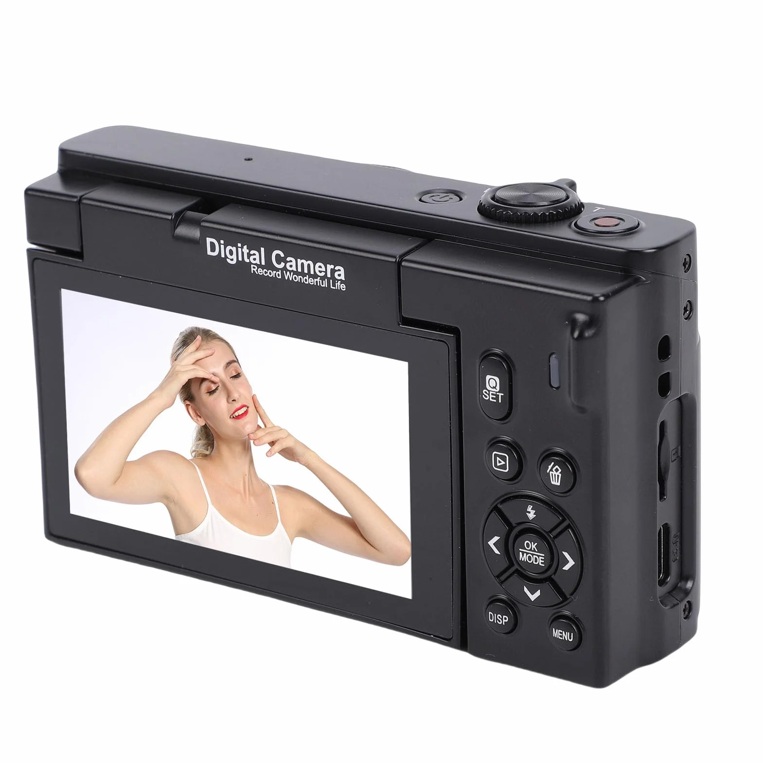 SENECESLI Aparat Cyfrowy 4K do Fotografowania i Vlogowania, Kamera Wi-Fi do Vlogowania 75 MP do YouTube'a, Aparaty Cyfrowe z 18-krotnym Zoomem i Odchylanym Ekranem 3" 180° dla Nastolatków i (BLACK)