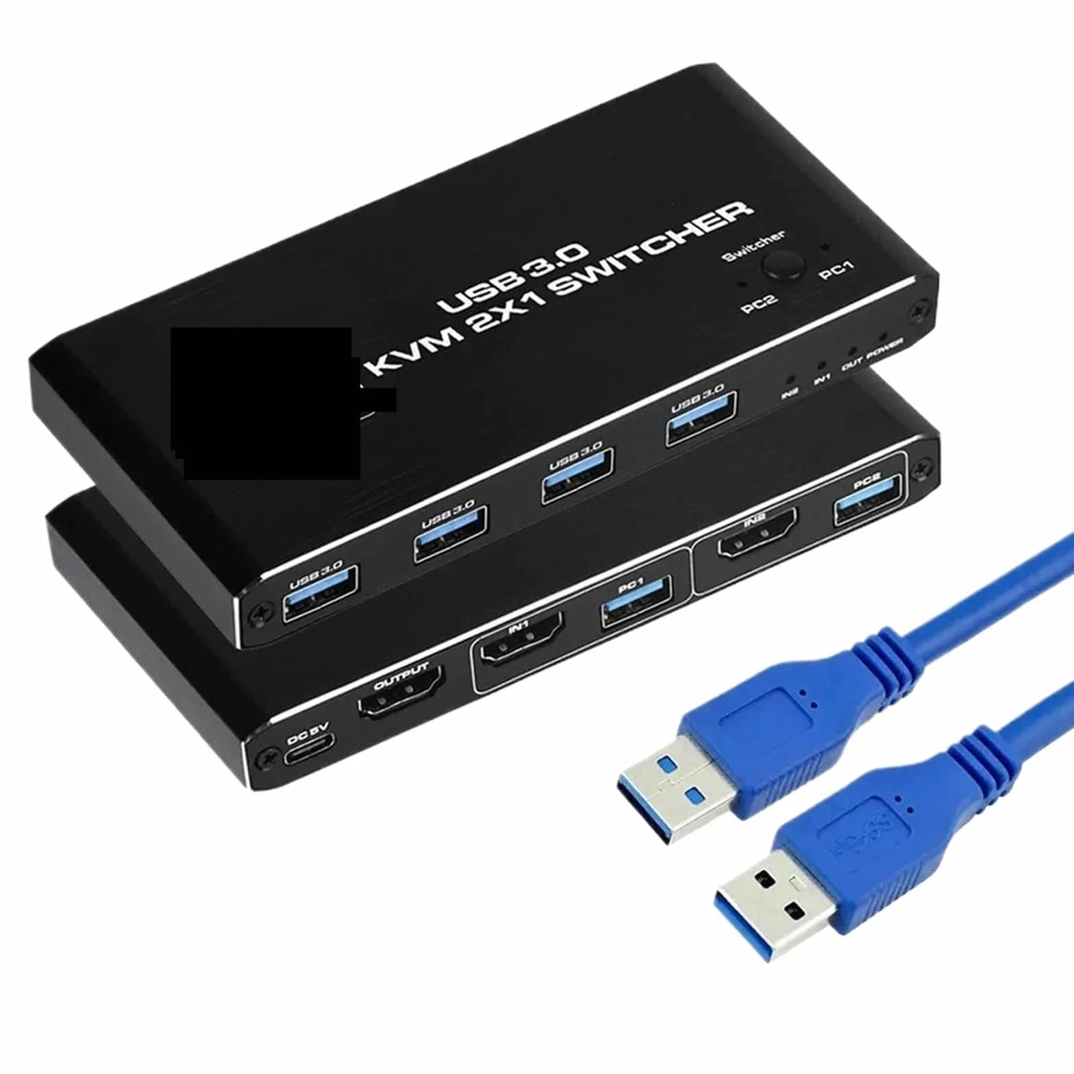 Przełącznik KVM 4K przy 60 Hz kompatybilny z HDMI przełącznik USB 3.0 Hub stacja dokująca stacja dokująca 2 PC udział 4 urządzenia USB klawiatura mysz drukarka (kontroler przewodowy)