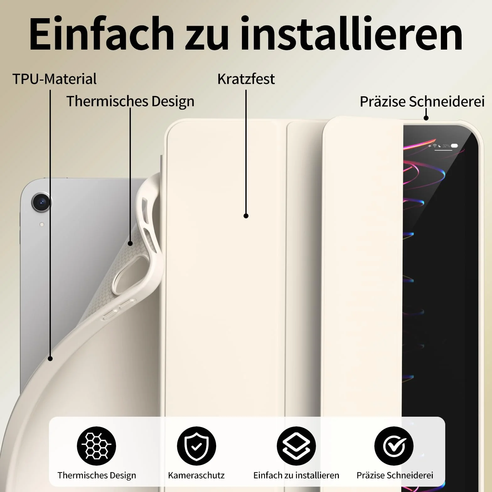 Etui na iPad (A16) 11. generacji 11 cali 2025, iPad 10. generacji 10,9 cala 2022 z uchwytem na długopis, funkcja Auto Wake/Sleep, obsługuje Touch ID, Slim Trifold Stand Protective Cover