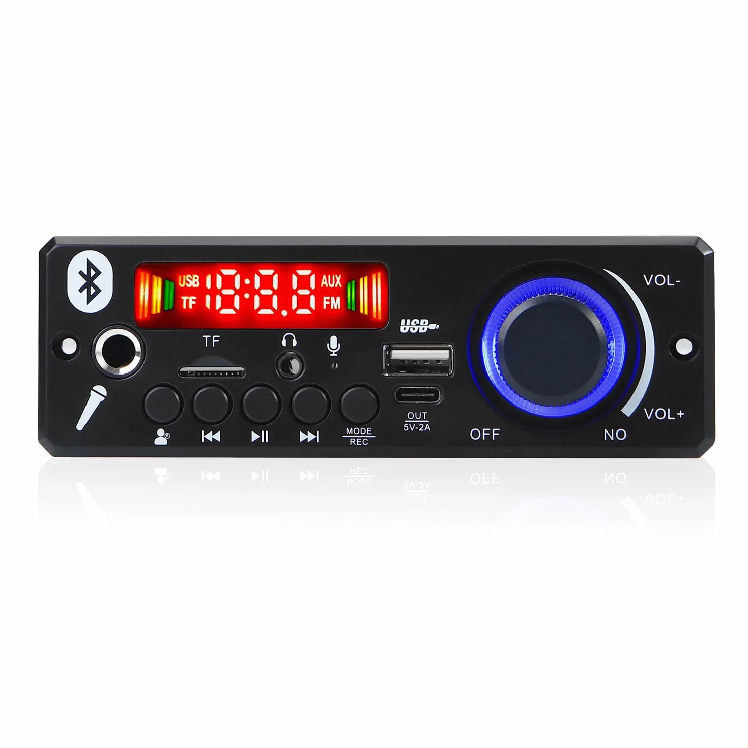 80W+80W Audio Digital Power Bluetooth Amplifier Board Decoder Car FM MP3 Player Module DIY USB AUX AMP DC8-24V (Color : C)