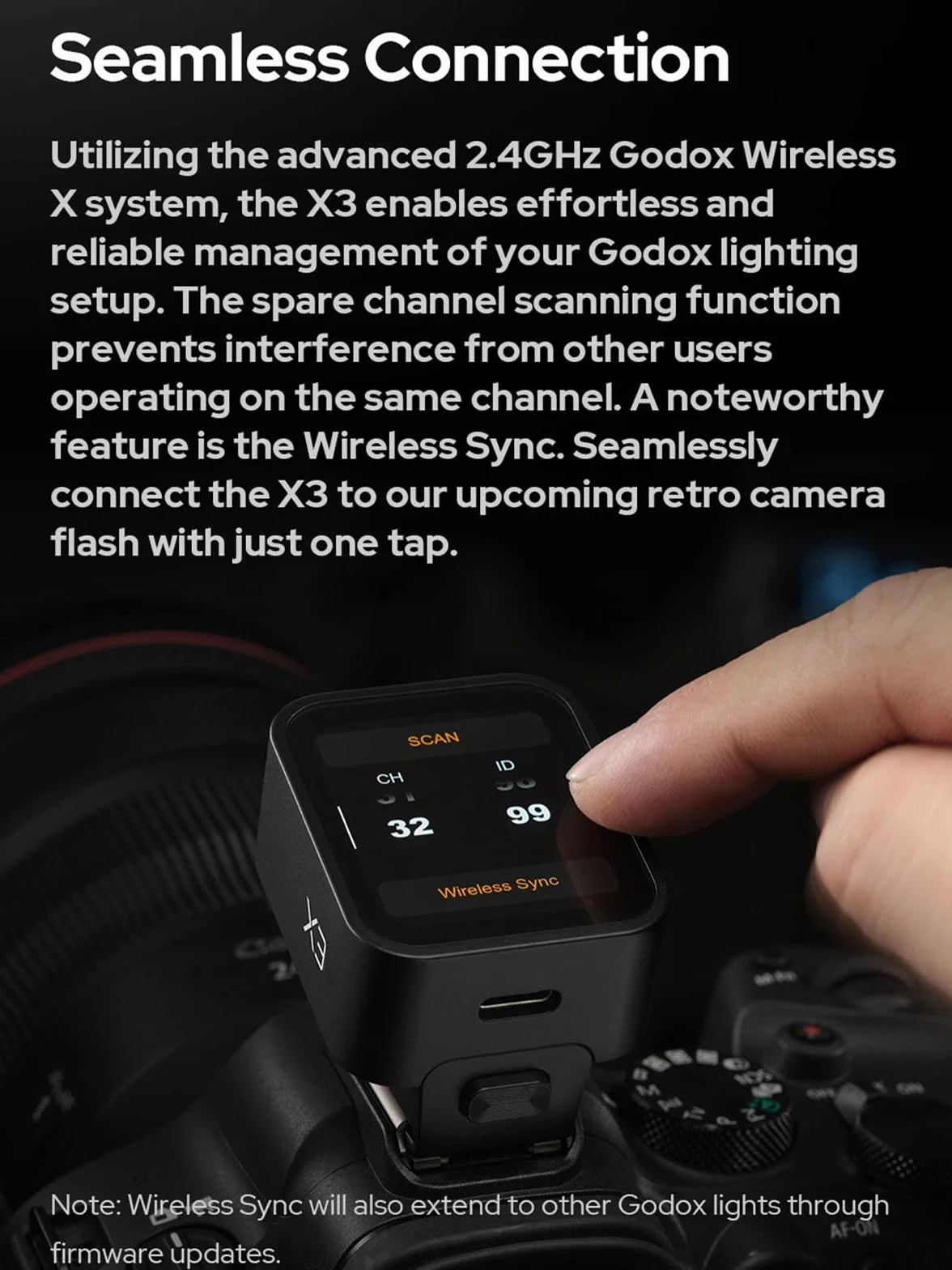 Godox X3C X3 C X3-C Oficjalny bezprzewodowy wyzwalacz lampy błyskowej TTL kompatybilny z aparatem Canon, nadajnikiem lampy błyskowej z ekranem dotykowym OLED, wbudowana bateria litowa + szybkie