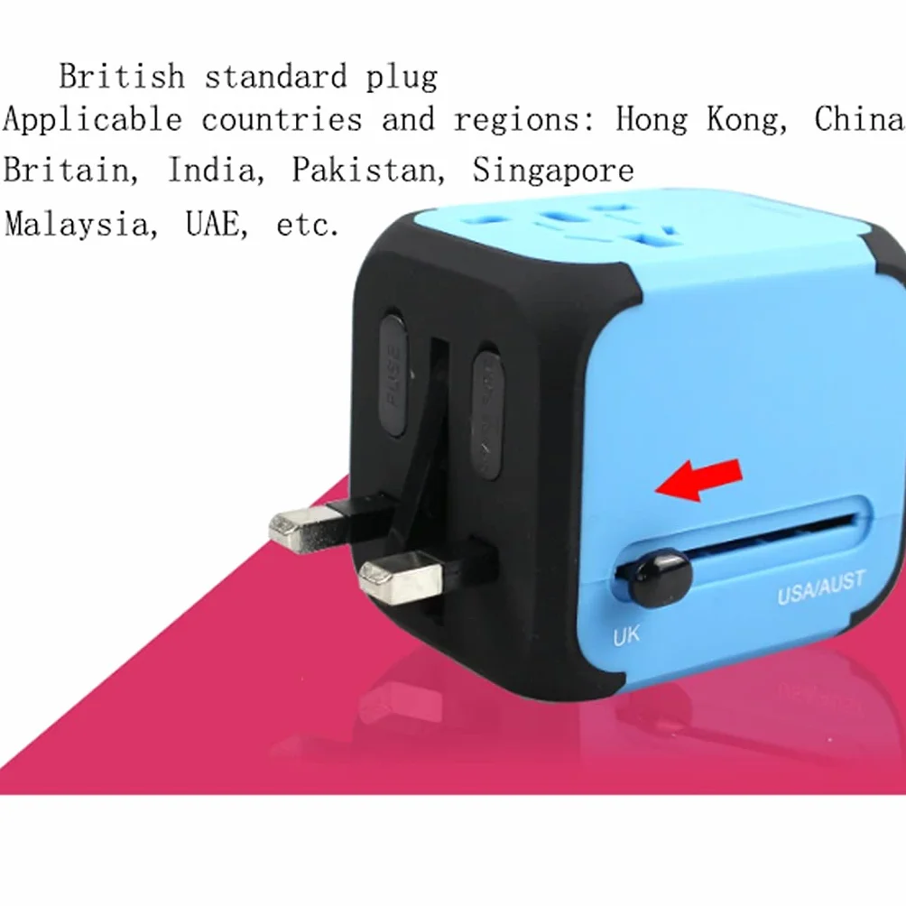 International Plug Converter, Gniazdo Travel Travel Carger, Międzynarodowa ładowarka AC. Adapter wtyczki z 2 Usb.