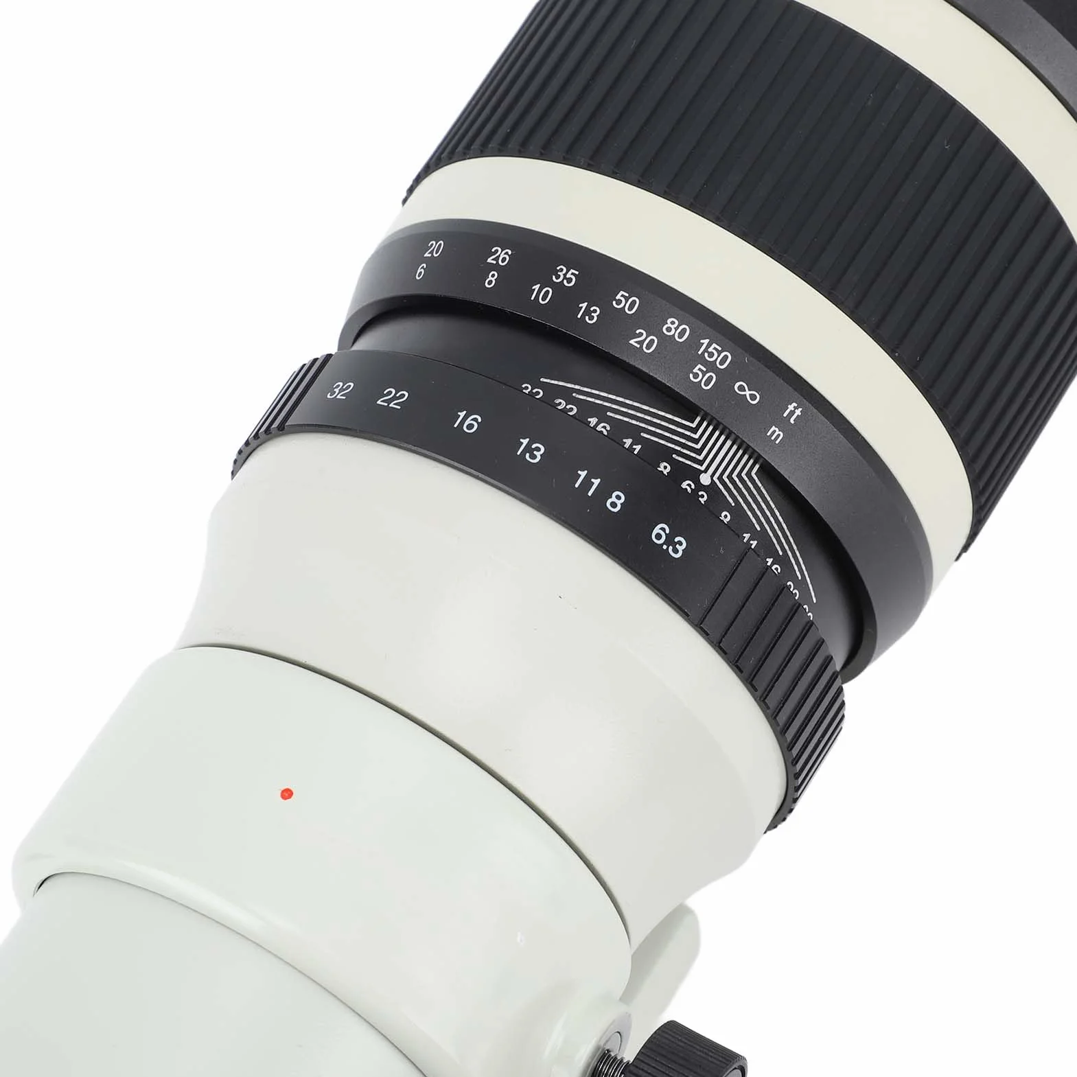 Teleobiektyw Prime Szkło Optyczne F6.3-F32 Aperture Obiektywy Stałoogniskowe Achromatyczny Refraktoskop z Adapterem T2 NEX do Pełnoklatkowego Aparatu Bezlusterkowego (WHITE)