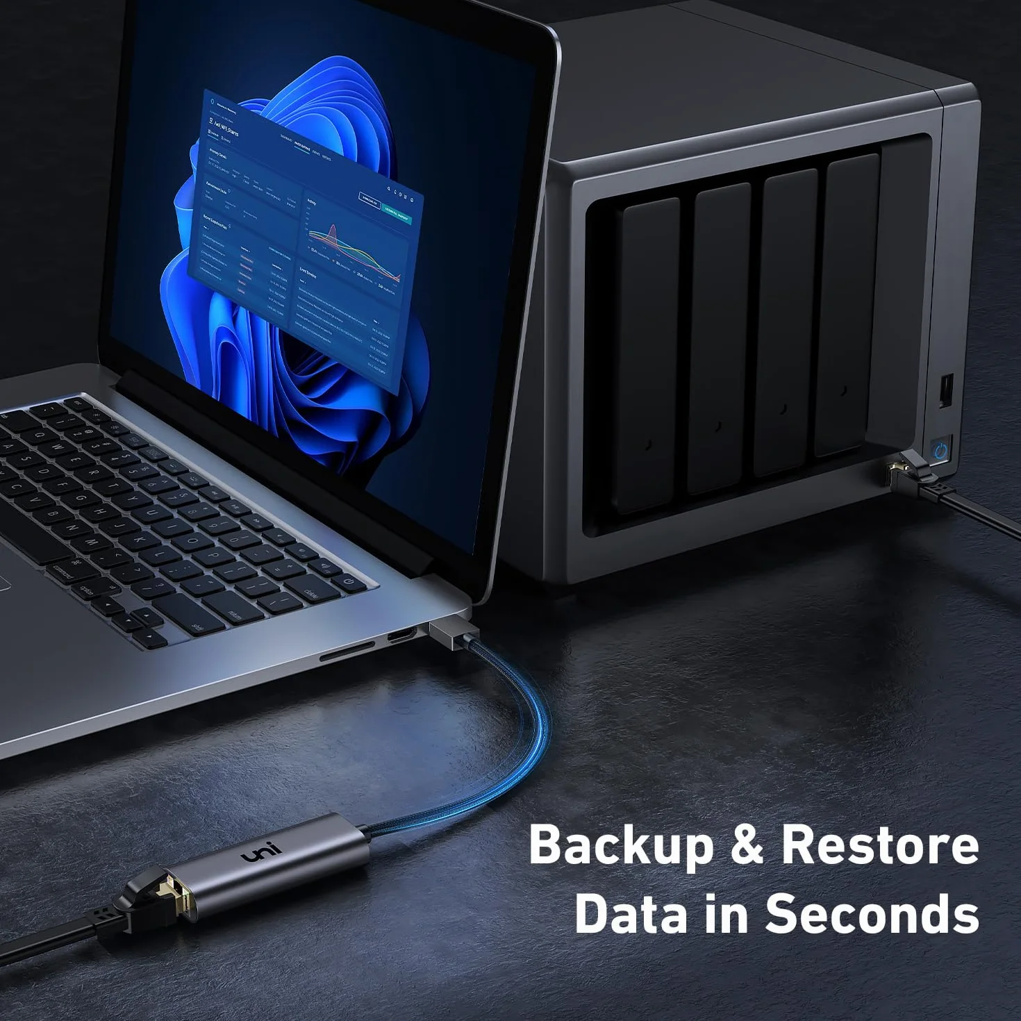 uni Adapter USB Ethernet 2,5 G, adapter Ultra Speed ​​USB 3.0 na RJ45, adapter sieciowy 2,5 Gigabit, sieć LAN 2,5 Gb/s Kompatybilny z iMac Pro, Dell XPS, Chromebook, laptopami, NAS itp.