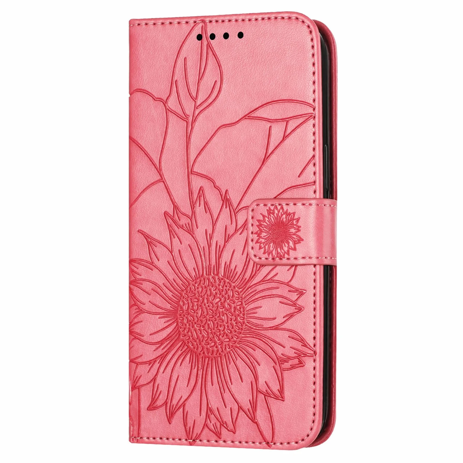 Etui z klapką do iPhone'a 15 Pro Max/15 Pro/15 Plus/15, etui na telefon odporne na wstrząsy z przegródką na karty, zapięciem magnetycznym, portfel ze skóry, czerwony, 15