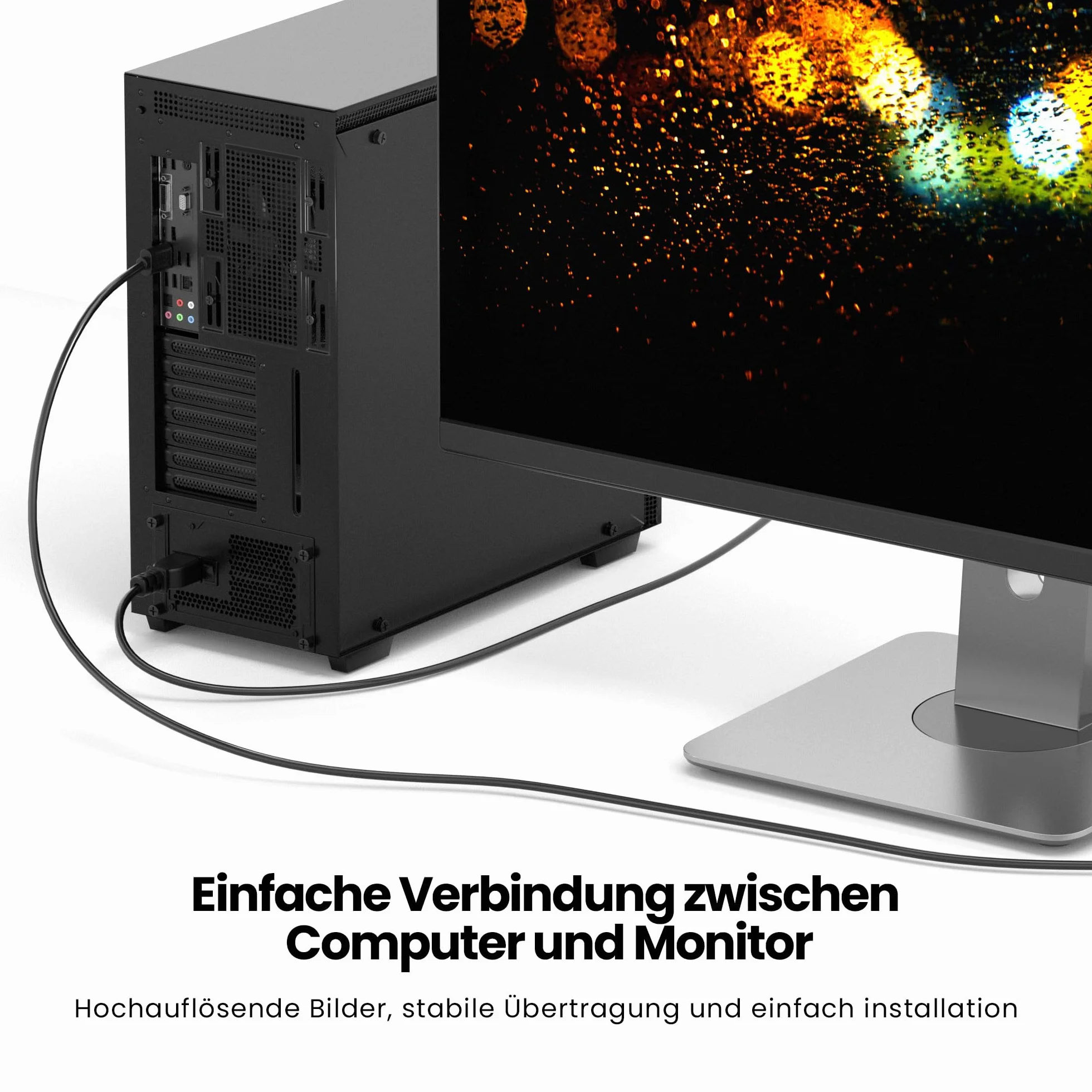 JAMEGA - Kabel konwertera HDMI na VGA 1,5 m | pozłacany HDMI na VGA D-SUB 15-pinowy HDTV 1080P rozdzielczość kompatybilny z komputerem, komputerem, laptopem, komputerem, projektorem