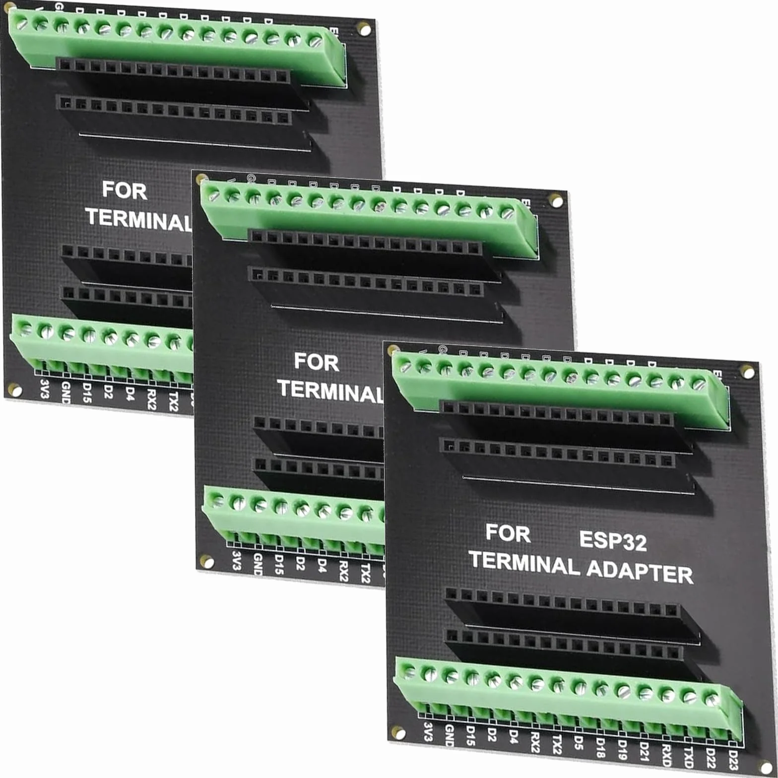 3 szt. ESP32 Breakout Board do 30PIN, ESP32 deska rozwojowa 2,4 GHz Dual Core WLAN WiFi + Bluetooth 2 w 1 mikrokontroler ESP-WROOM-32 chip do Arduino (3)