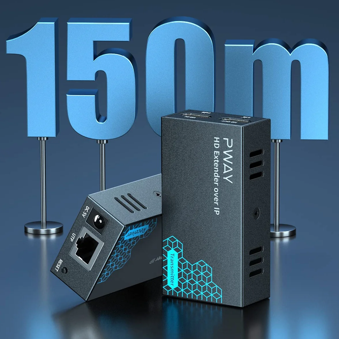 PW-DT236 HDMI Extender przez IP 150m/492ft Transmisja przez Cat5e/6/7/8 Obsługa lokalnego kabla sieciowego Loopout i transmisja 1 do wielu za pośrednictwem przełącznika sieciowego