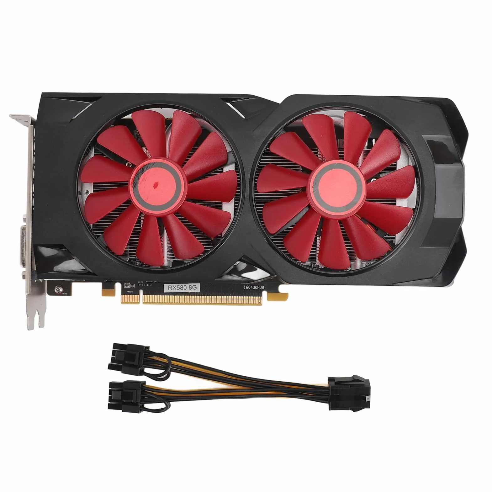 RX580 8 GB GDDR5 256bitowa karta graficzna do gier, cichy, podwójny wentylator, karta graficzna do gier z PCI Express 2.0, 16X do komputera stacjonarnego