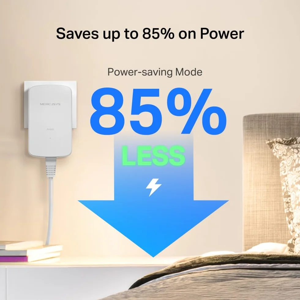 MERCUSYS MP300 Powerline Kit Homeplug AV2 do 600 Mb/s, do 300 metrów, port LAN, Plug and Play, kompatybilny ze wszystkimi routerami, oszczędność do 85% energii