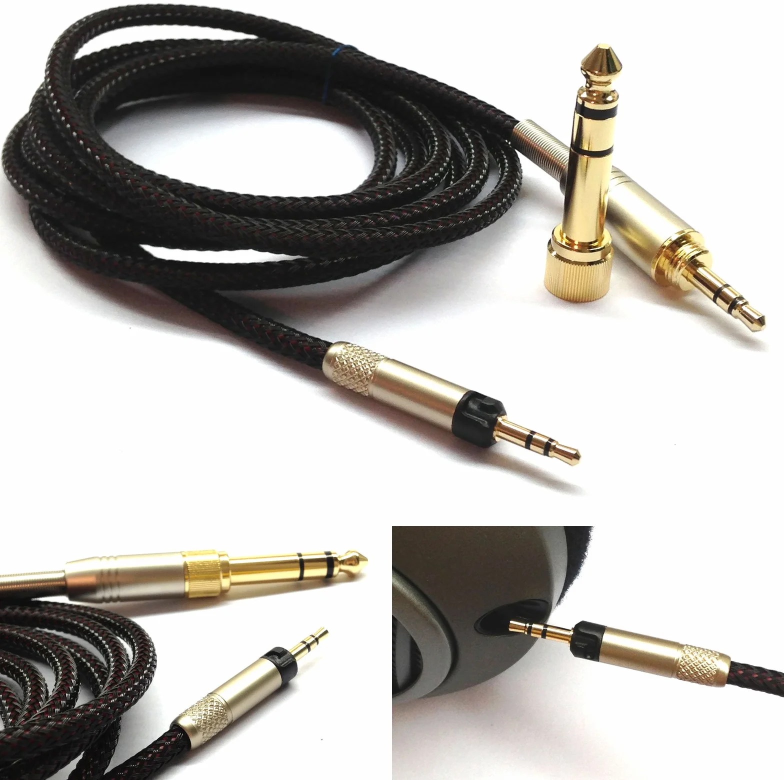 ABLET Zapasowy kabel audio kompatybilny z Sennheiser HD598, HD560s, HD518, HD598Cs, HD598SR, HD599, HD569, HD579, słuchawki 1,5 m