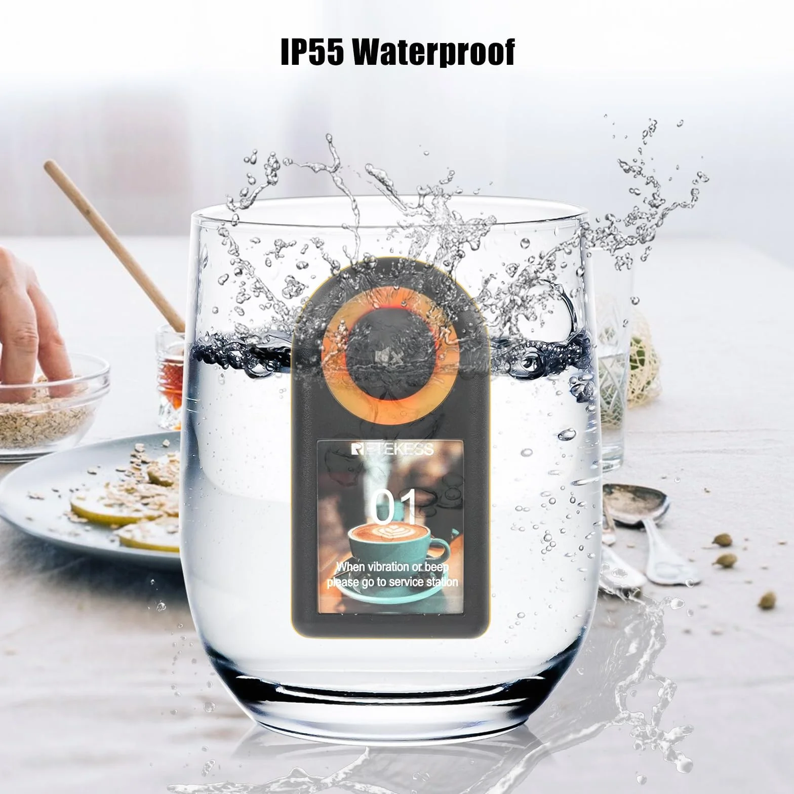 Retekess TD169 Bezprzewodowy System Przywoławczy, System Pagera Restauracji, 500M, Alarm Poza Granicami, 7 Dzwonków, 31 Trybów Podpowiedzi, Czas Czuwania 24 Godziny, dla Kawiarni, Barów, Hoteli