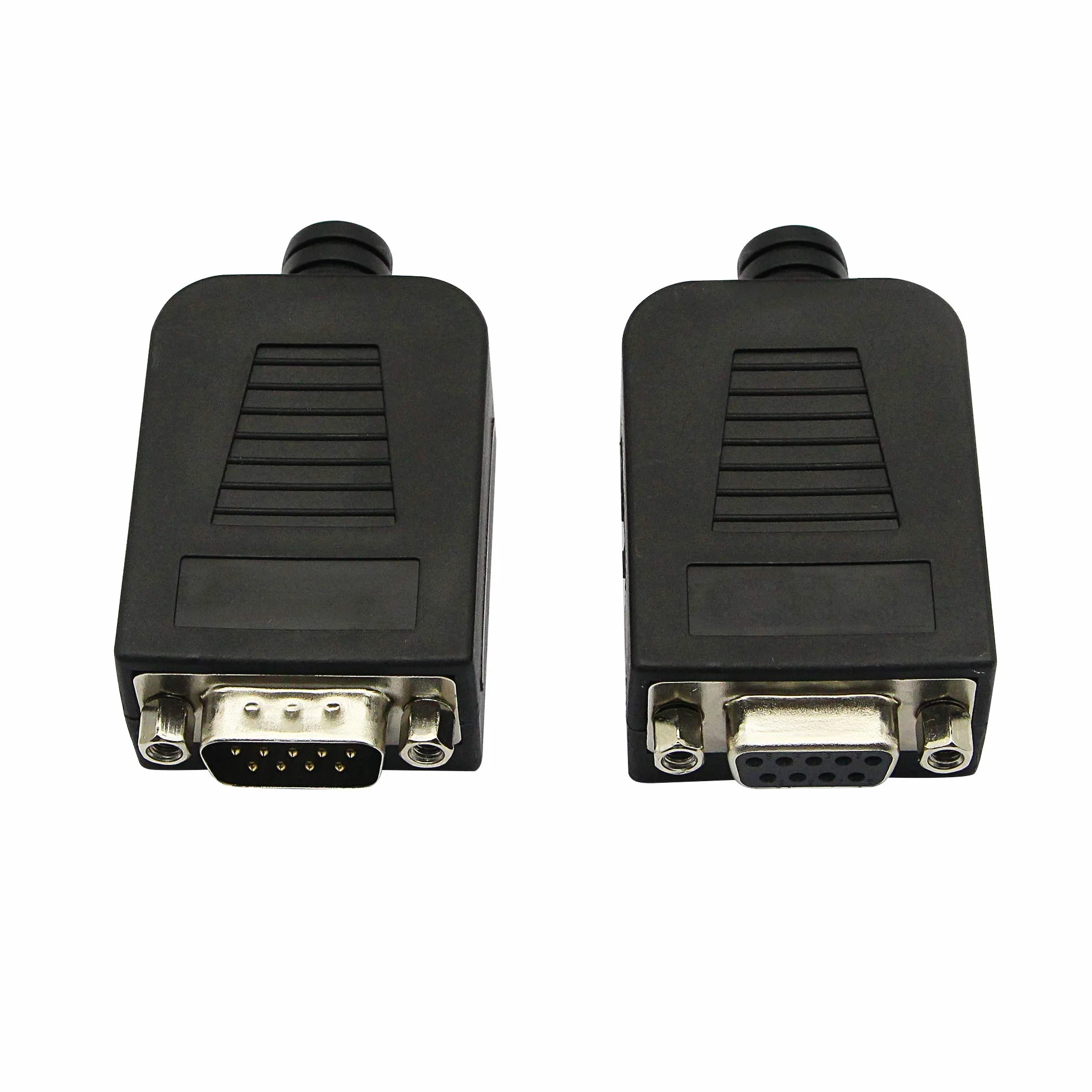 CERRXIAN Adapter DB9 RS-232 Interfejs szeregowy DB9 męskie i żeńskie złącze DB9 (1 para) (czarna wtyczka nakrętki)