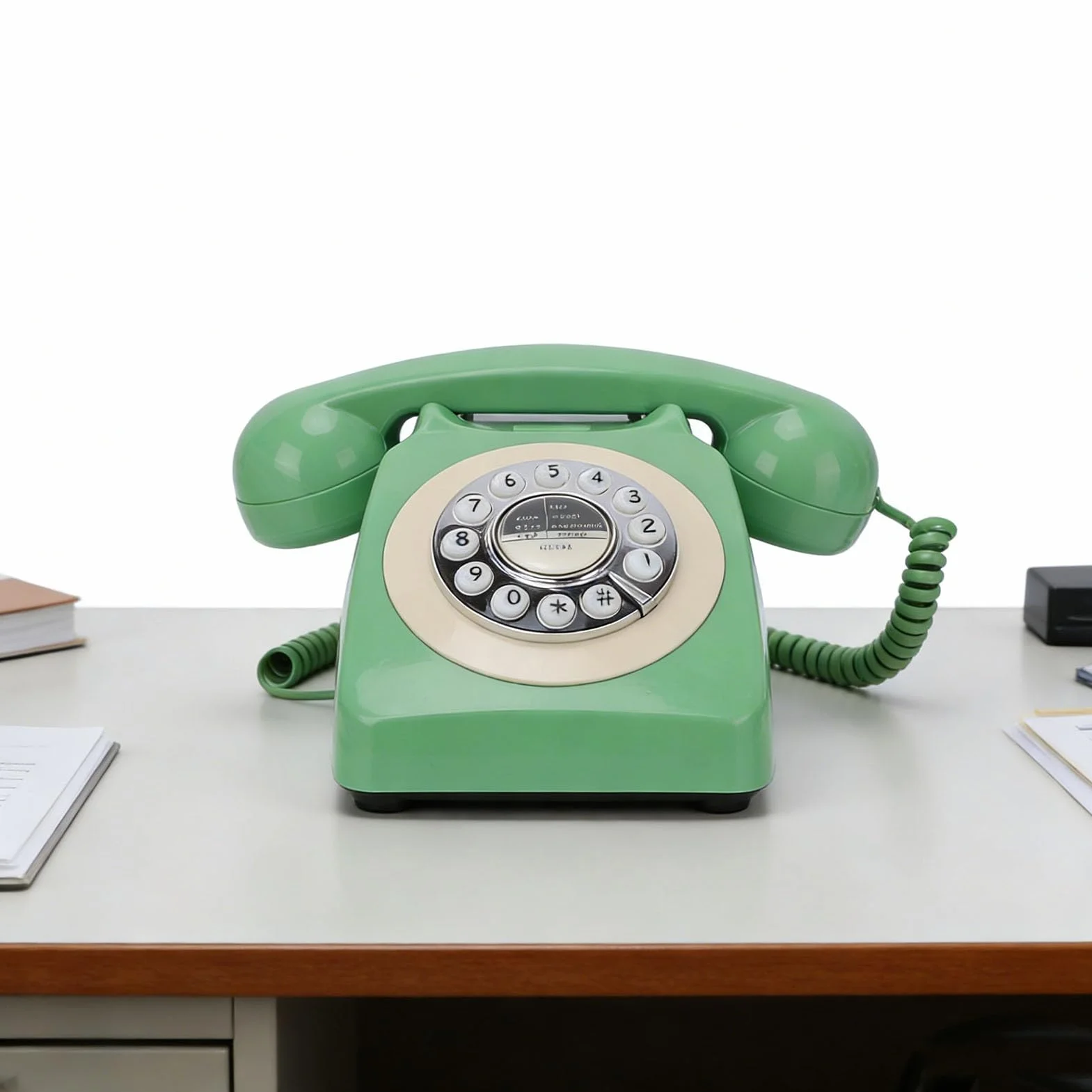 Tosuny Telefon Stacjonarny w Stylu Retro, Klasyczny Przewodowy Telefon Stacjonarny z możliwością Ponownego Wybierania, Przełączanie Impulsowe/tonowe, Nie Wymaga Baterii, do Domowego Biura