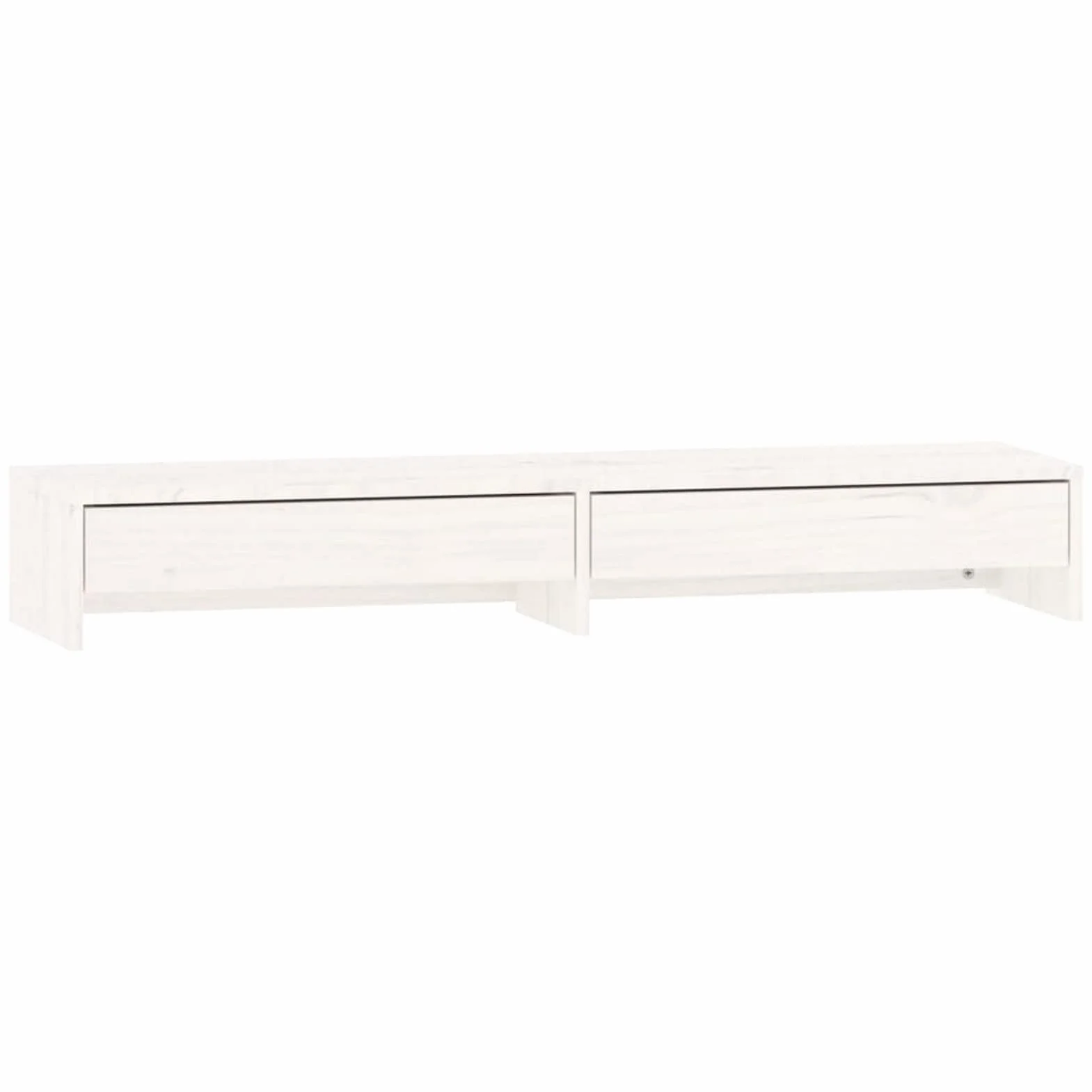 Stojak na monitor, stojak na ekran komputera, akcesoria biurowe, stojak na monitor biurko, podstawa monitora, akcesoria biurkowe, lite drewno sosnowe białe 100 x 27 x 15 cm