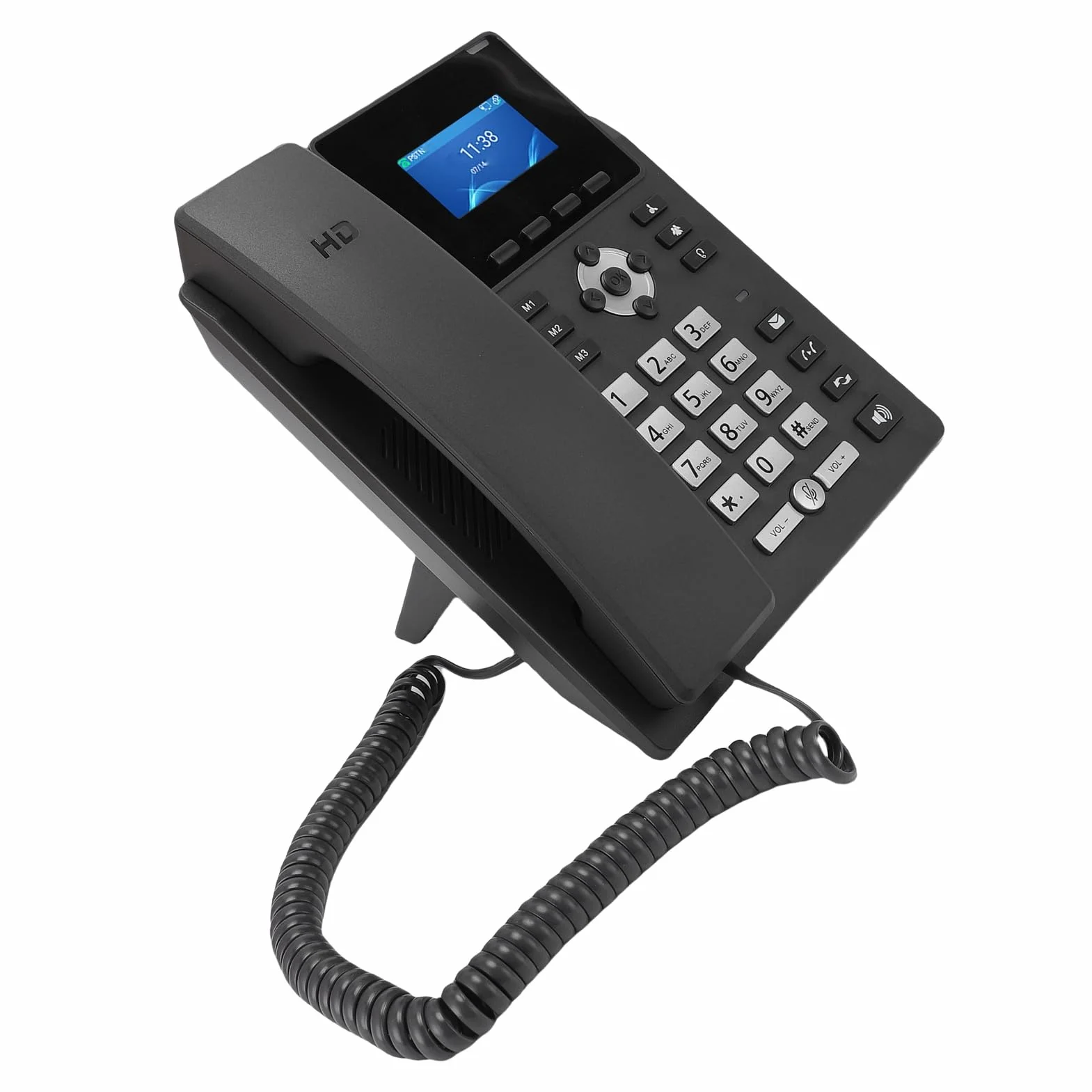 Biznesowy Telefon IP Obsługujący 2 Linie Usługowe w Celu Wygodnego Zarządzania Połączeniami Podwójny Port Gigabit Ethernet Porty USB A, RJ9 i EHS Zapewniające elastyczną łączność
