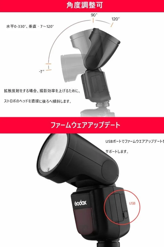 GODOX Flash Speedlite V1 avec récepteur intégré compatible avec Pentax