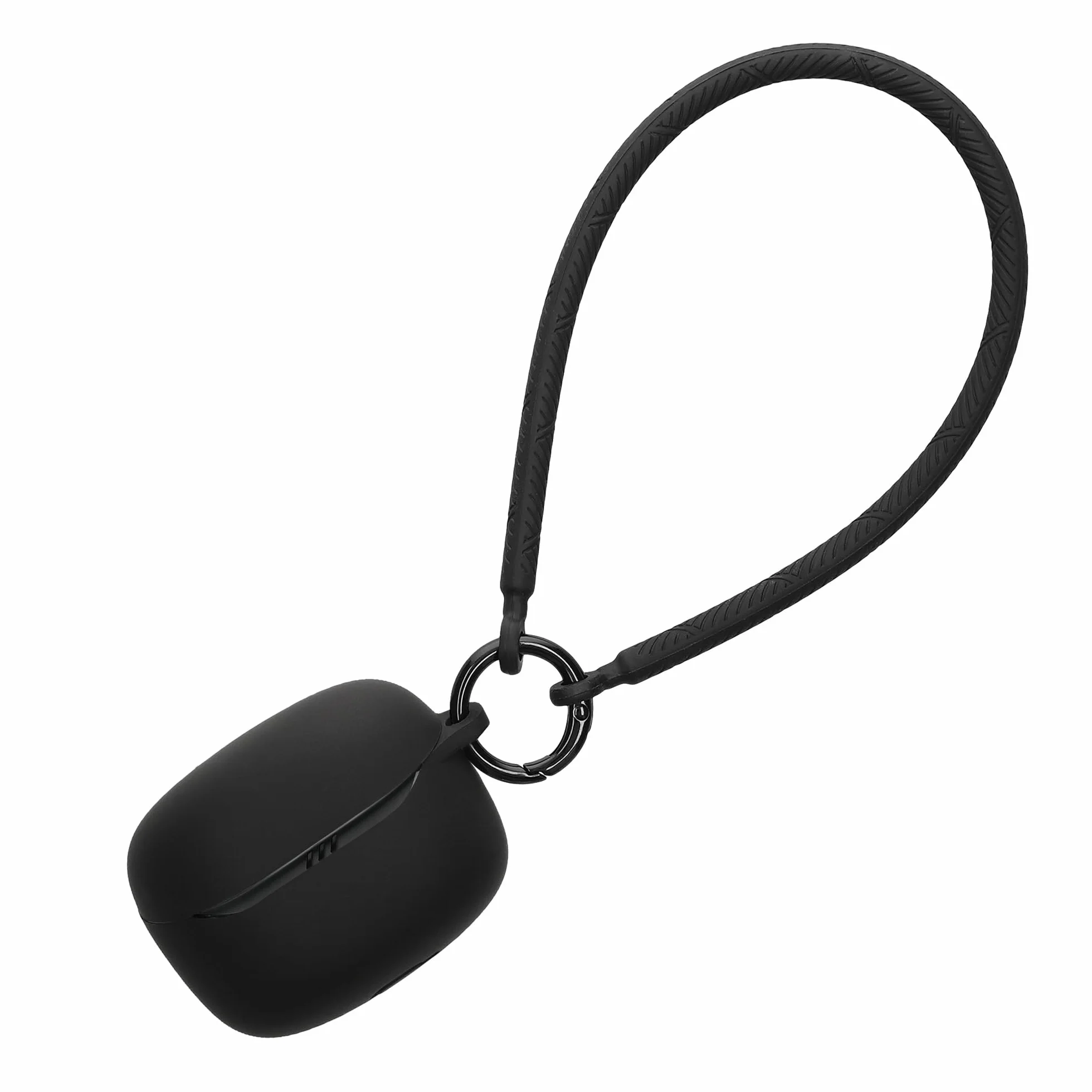 kwmobile Etui kompatybilne ze słuchawkami JBL Tune Beam 2 - silikonowe etui ochronne Case Cover - z paskiem na rękę czarne