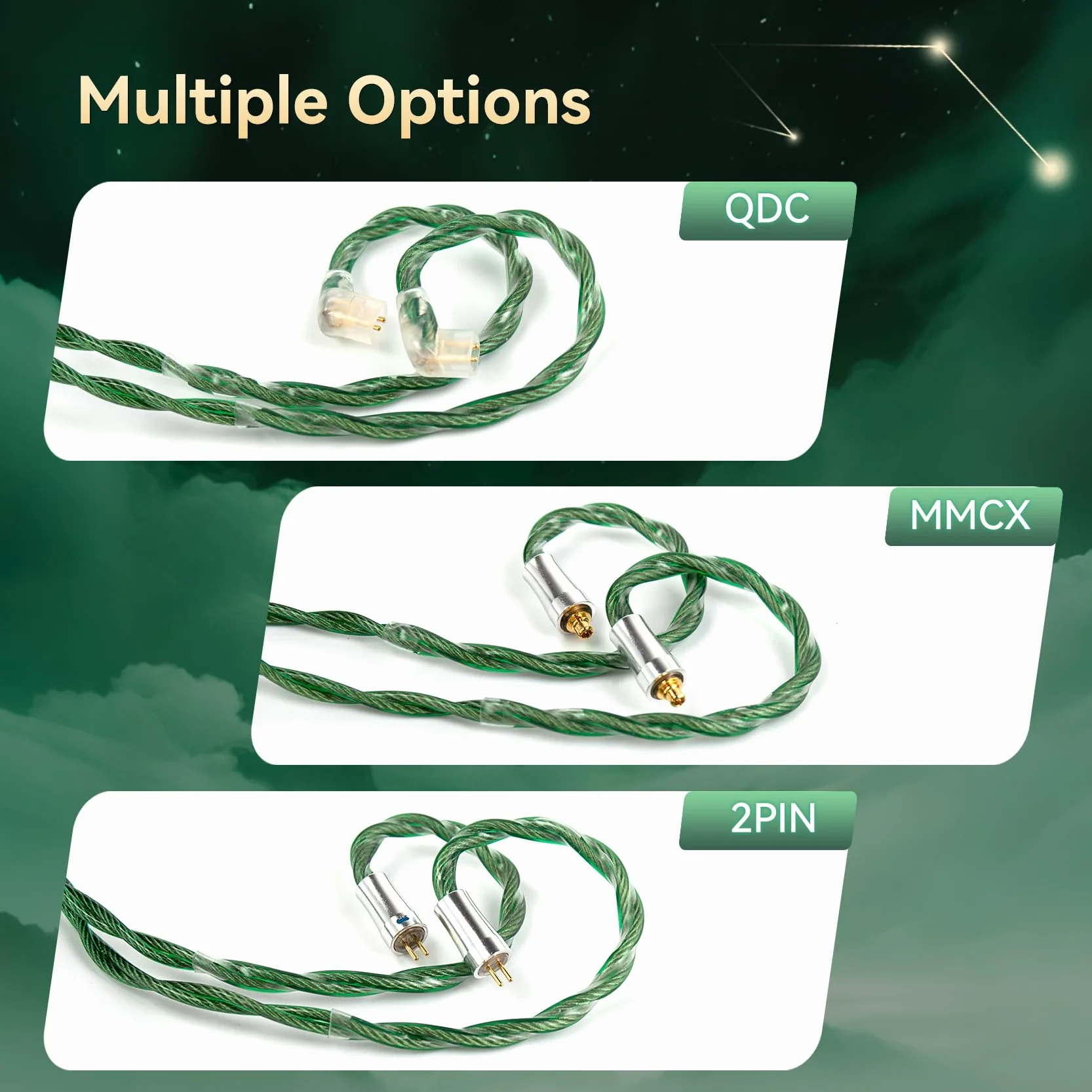 KBEAR Aegis kabel IEM, 120 cm kabel do ulepszania słuchawek HiFi, 4-żyłowy posrebrzany kabel do słuchawek KZ EDX PRO/ZST, CCA CRA, C-CZ Melody/Coffee Bean, Moon Drop Blessing (2-pin-0,78 mm, wtyczka