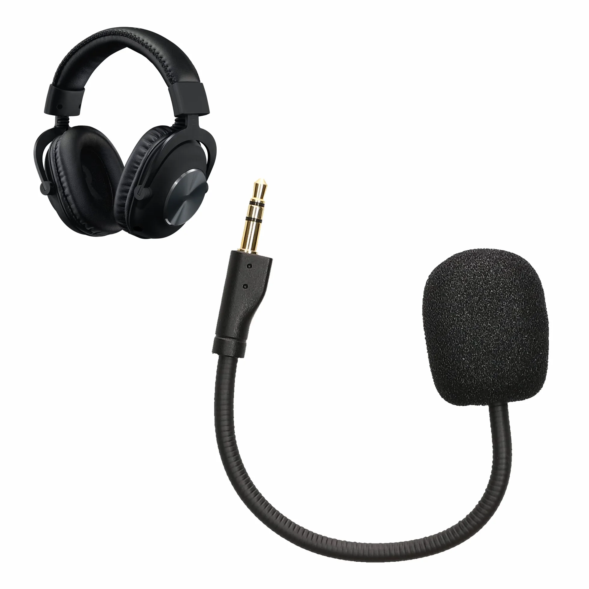 kwmobile Mikrofon zamienny kompatybilny z zestawem słuchawkowym Logitech G Pro X - mikrofon do słuchawek gamingowych z 3,5 mm wtykiem typu "jack" - czarny