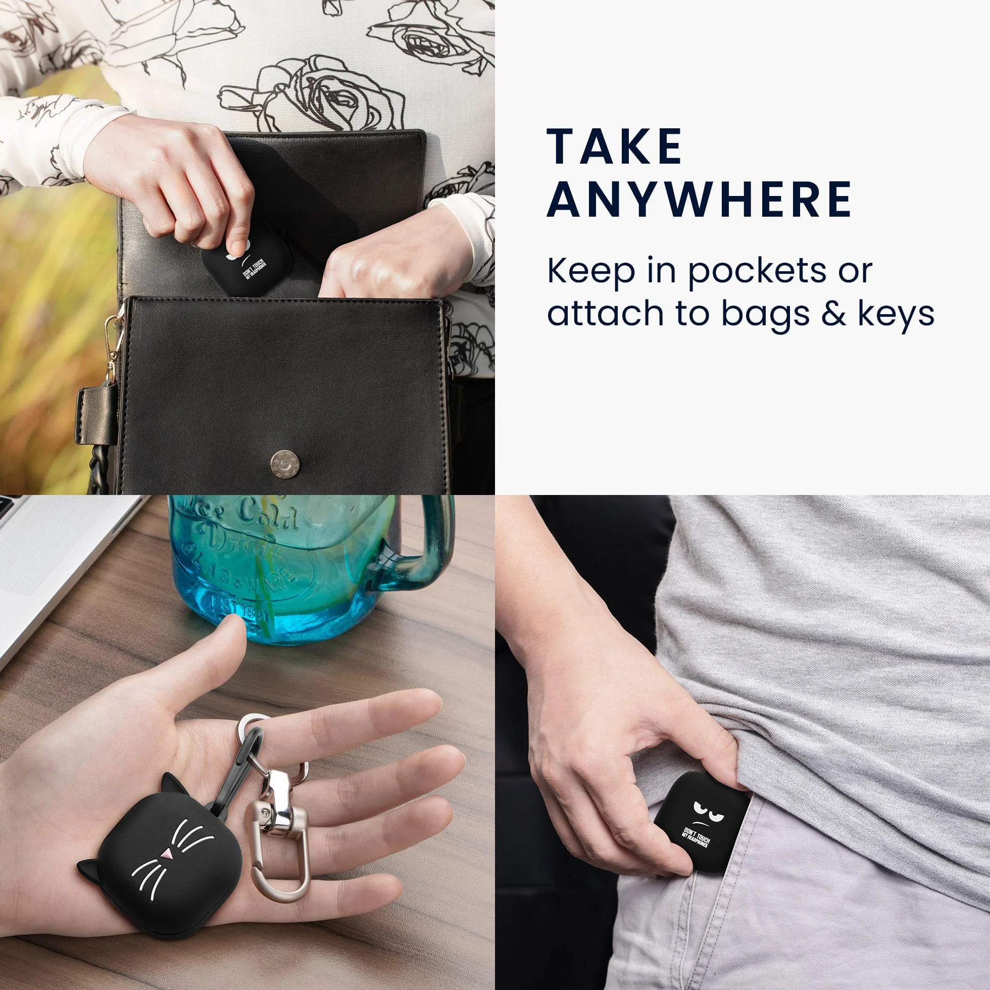 kwmobile etui do Sennheiser ACCENTUM True Wireless białe czarne