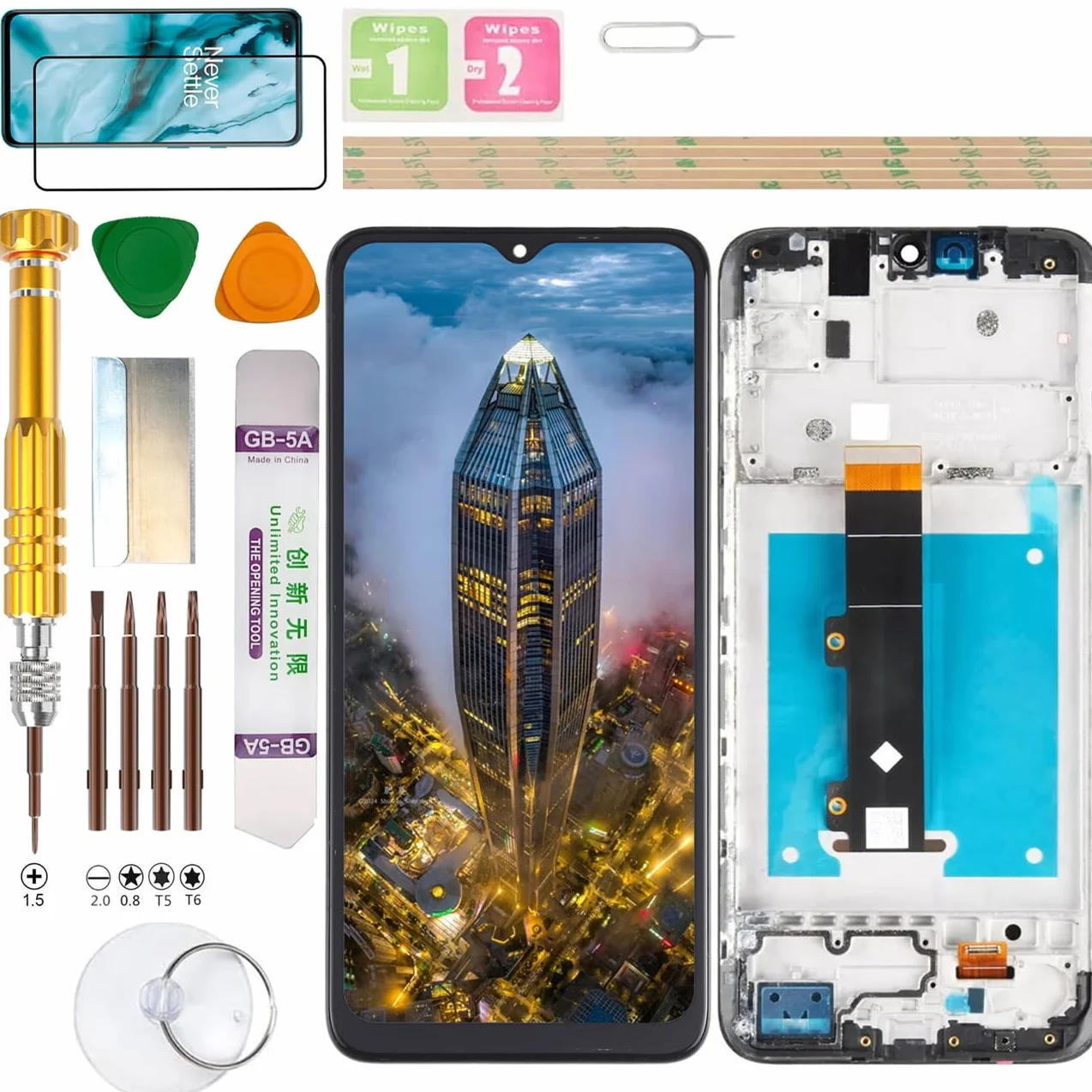 Zespół wyświetlacza LCD do Motorola Moto E20 XT2155-6, MC3B3, XT2155-8, MC3C5, XT2155-5, MC3A9, XT2155-3, MC3BC zestaw do wymiany ekranu