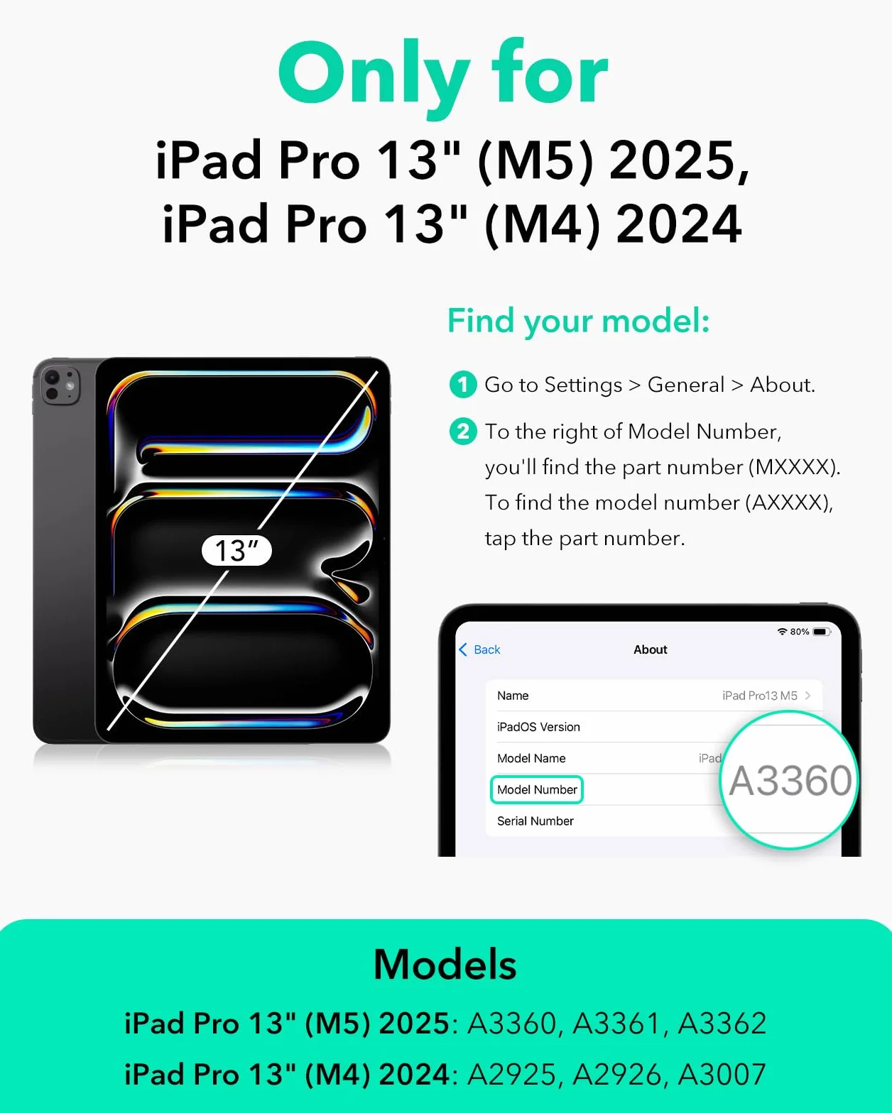 ESR 2 szt. Armorite ochraniacz ekranu do iPad Pro 13 cali M5 2025/M4 2024, ochrona klasy wojskowej, szkło hartowane o twardości 9H z tacą UltraFit, przejrzystość HD, bez kurzu i pęcherzyków