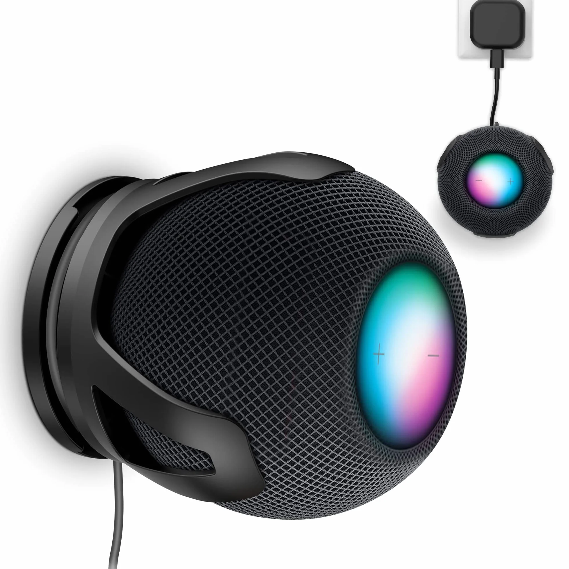 SPORTLINK Kompatybilny z Homepod Mini uchwyt ścienny – Homepod mini uchwyt, wbudowany system zarządzania kablami, oszczędność miejsca, czarny