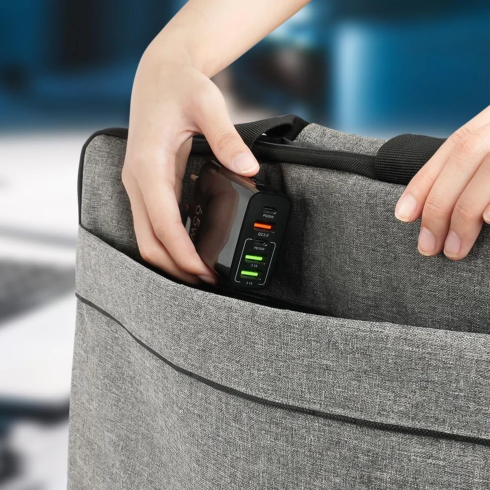 AXFEE szybka ładowarka USB C 65 W 5-portowa 2 USB C 2 USB QC 3.0 czarny